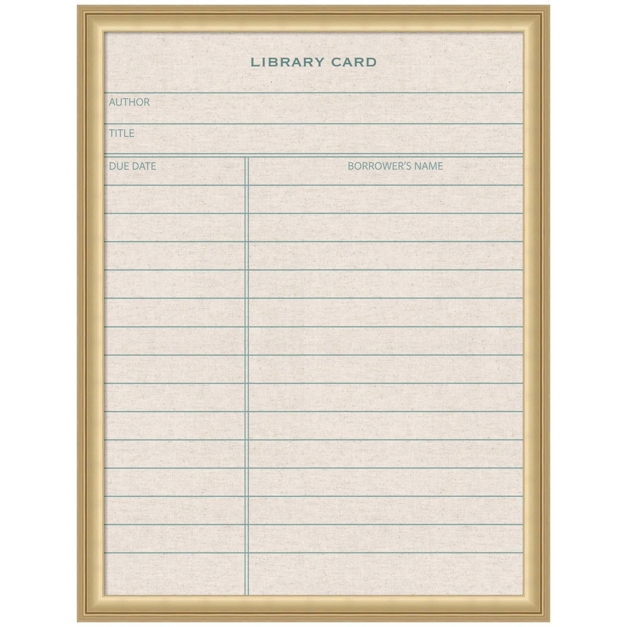 Framed Fabric Pinboard Linen Library Card Wall Organization