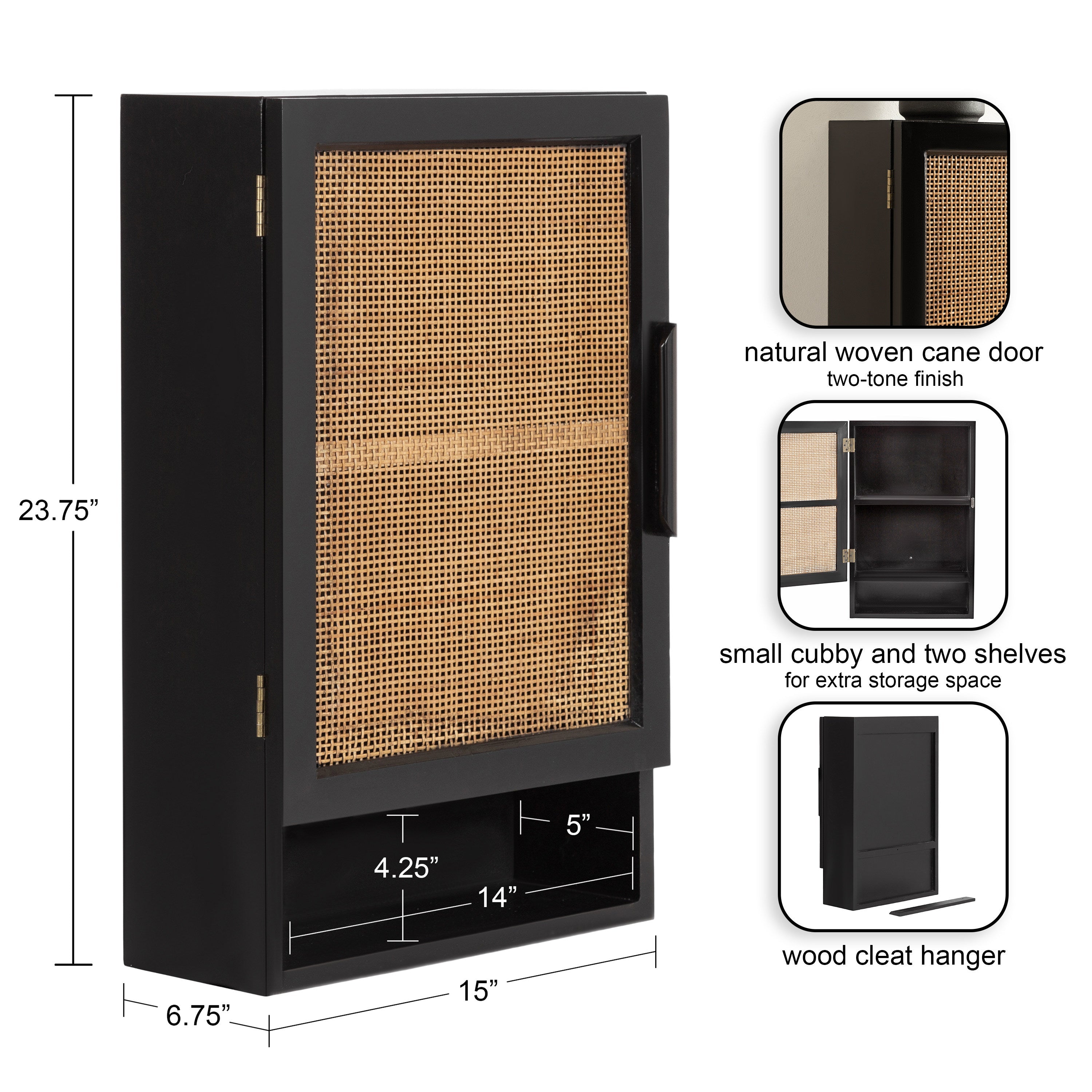 Ori Rattan Wall Cabinet with Cubby