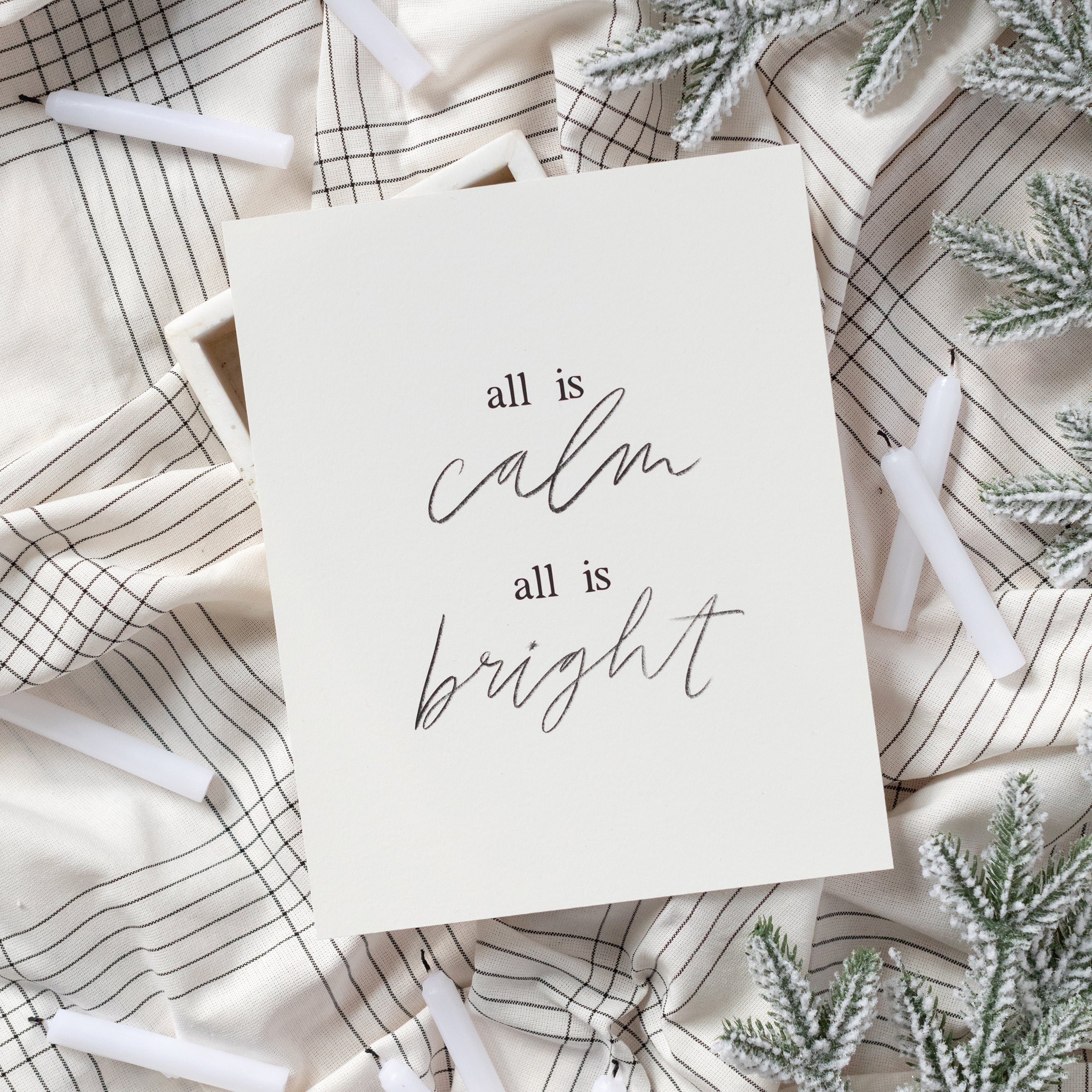 All is calm, all is bright | Pure White | Canvas