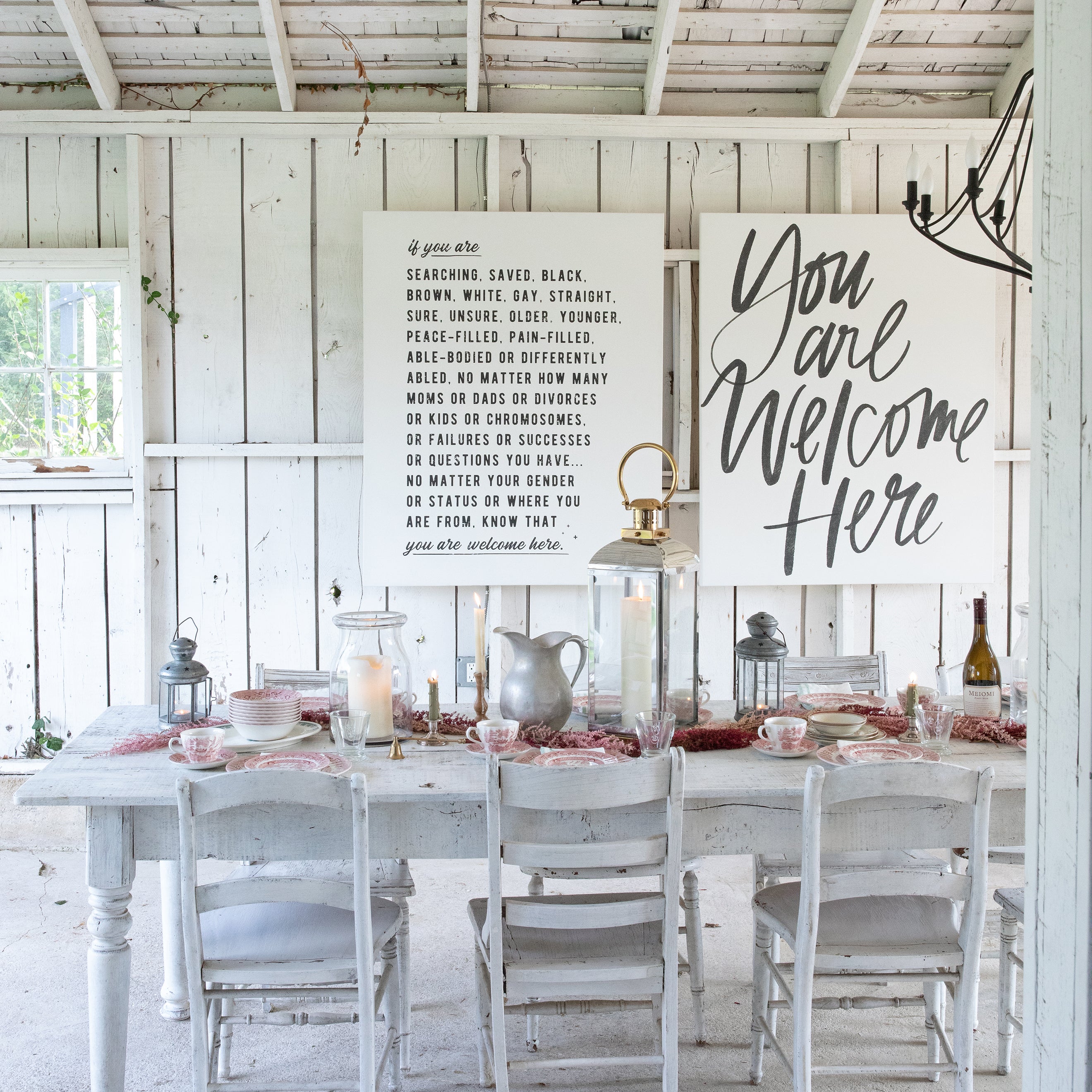 Welcome Here Manifesto in Type | Interior Navy | Canvas