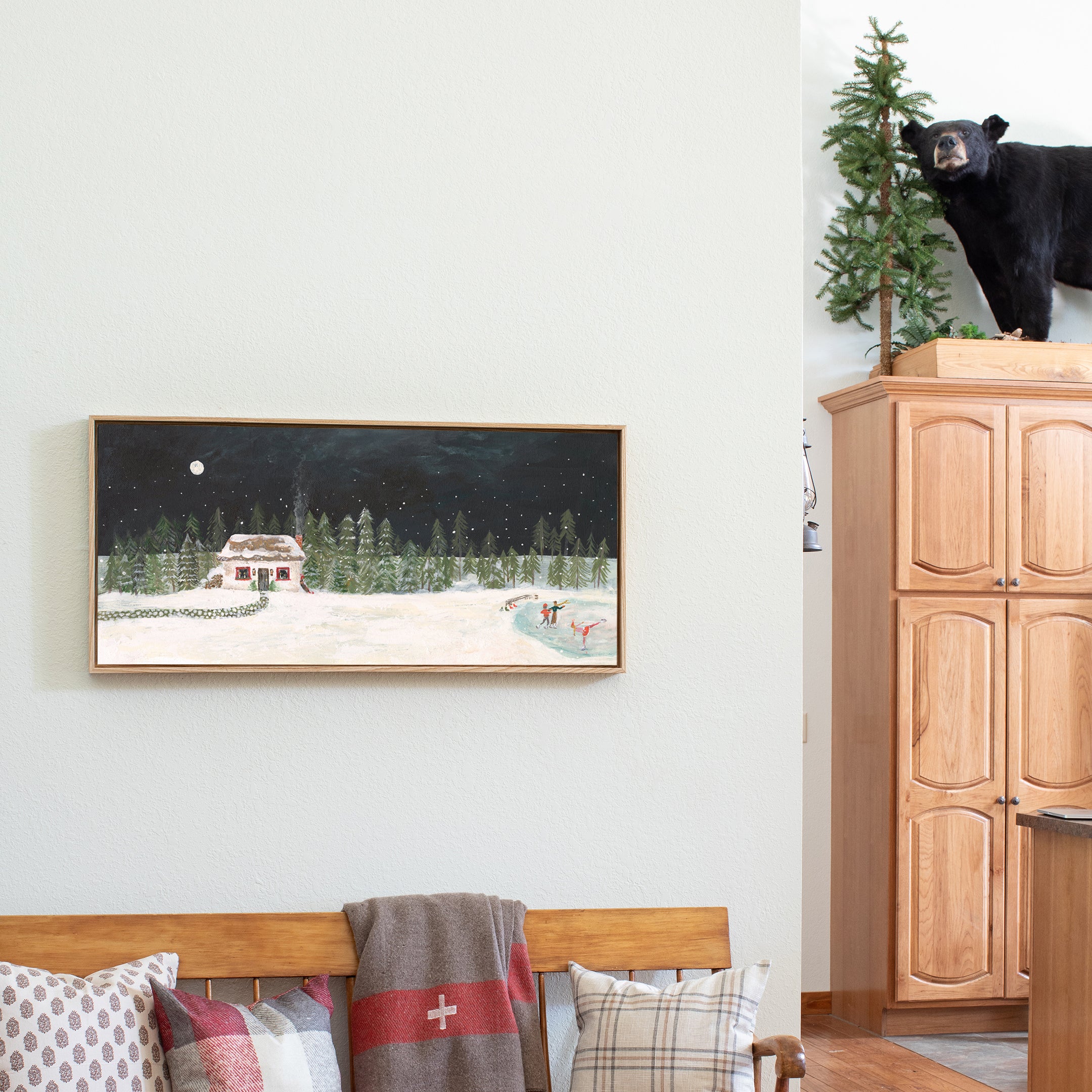 Christmas Cottage Canvas Wall Art . Story