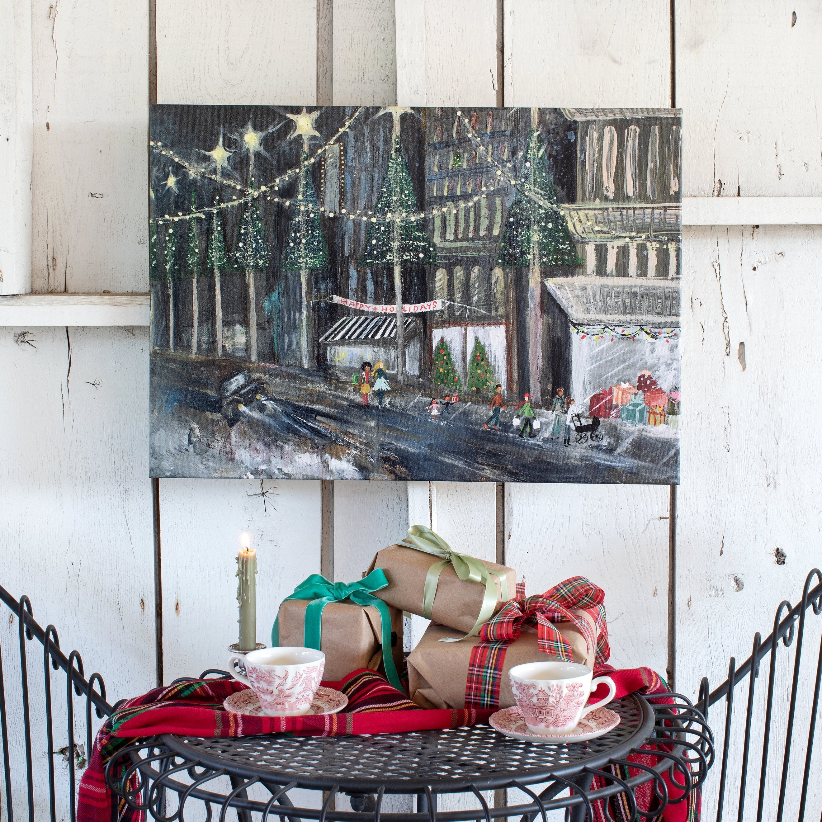 Christmastime in the City Canvas Wall Art