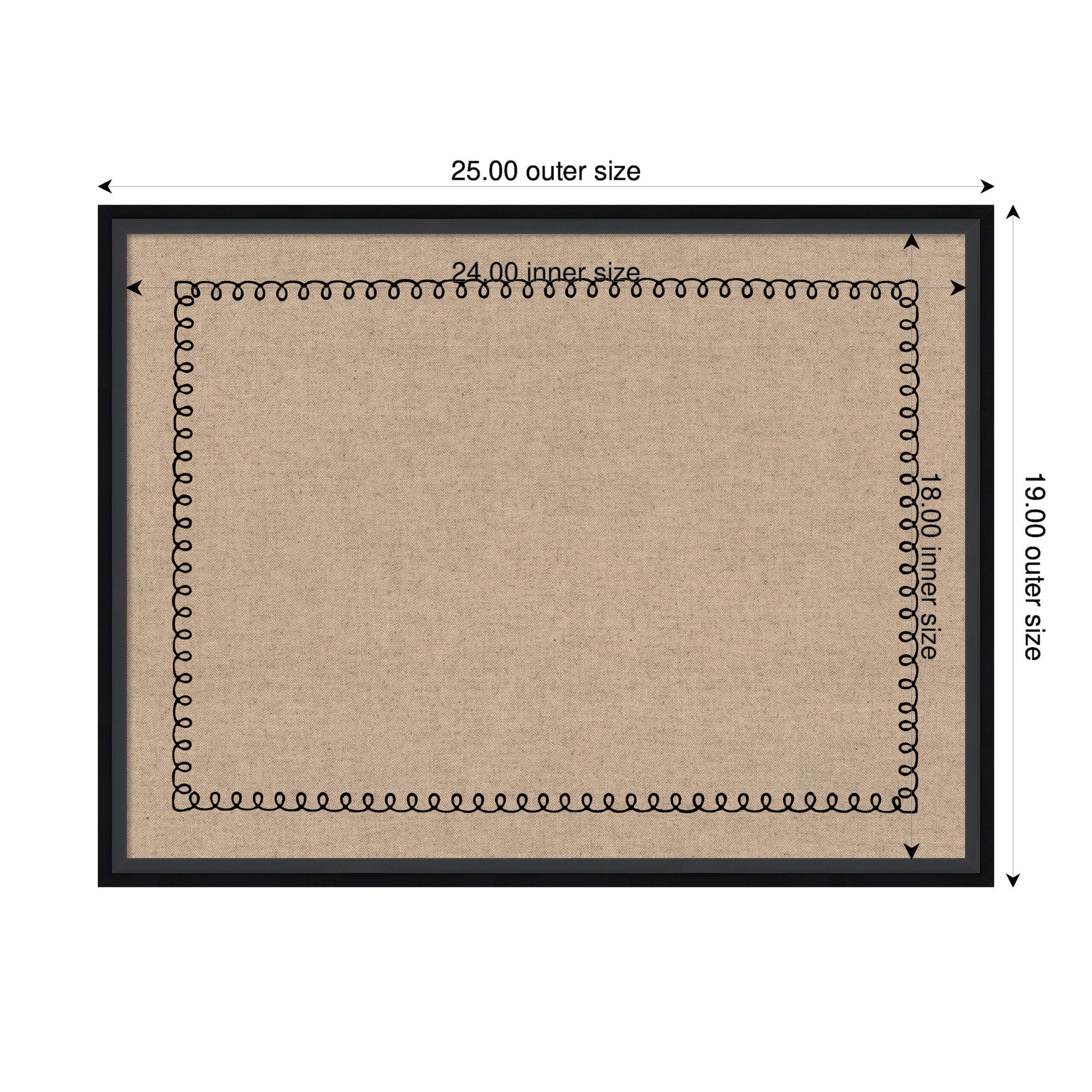 Pinboard Black Scallop Print