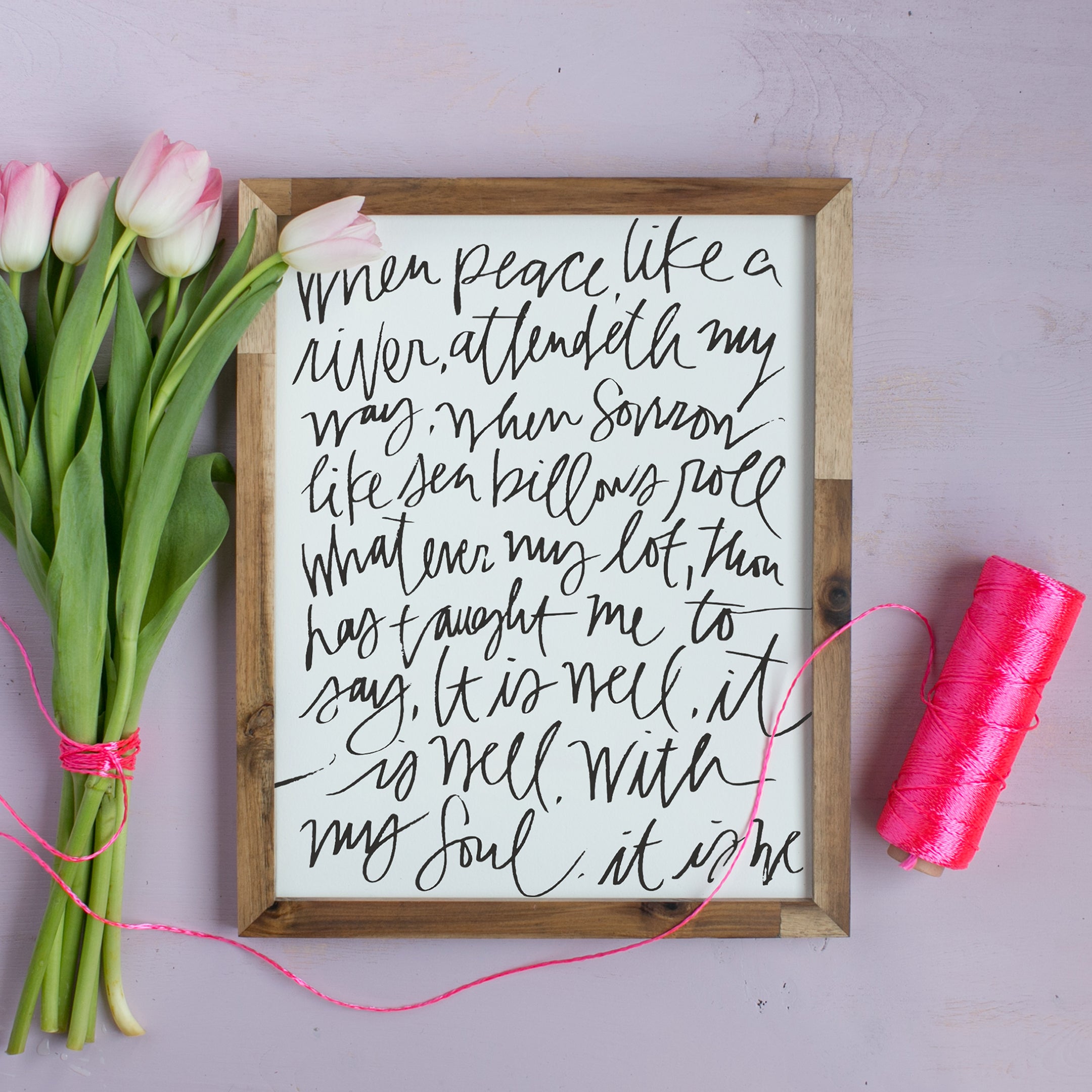 art print of It Is Well in White, size 8 x 10