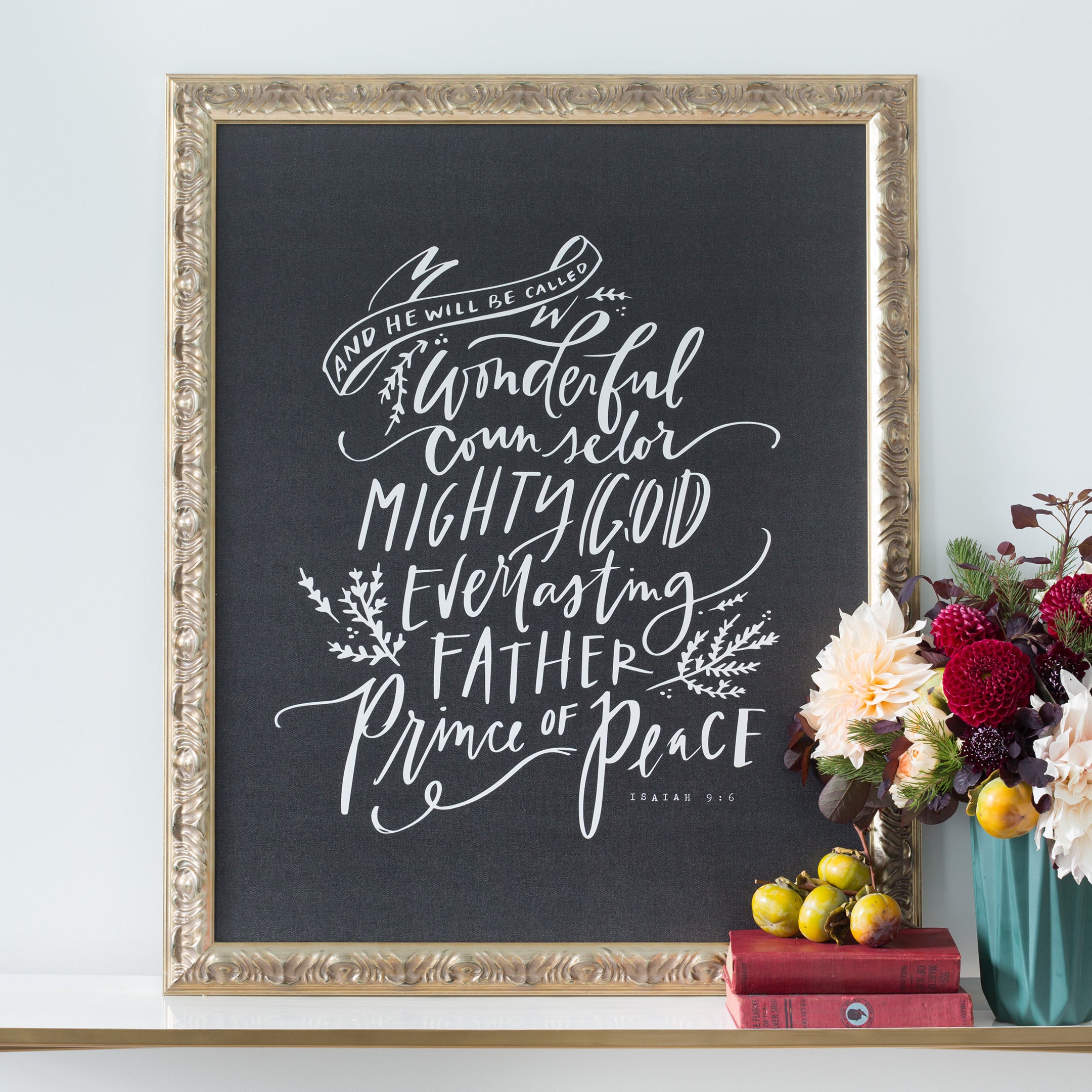 Wonderful Counselor canvas framed in Antique Gold, size 24 x 30