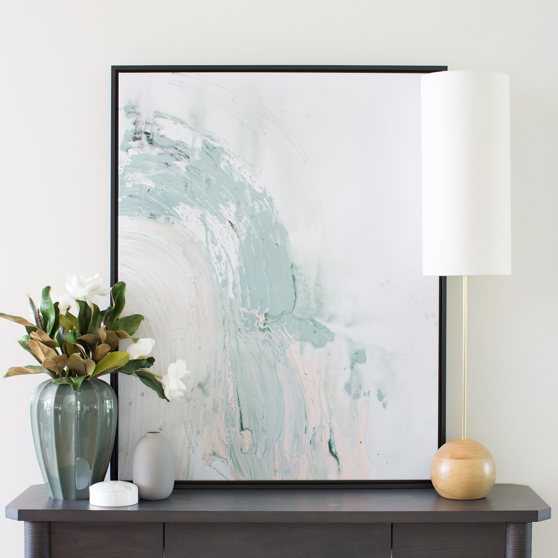 Waterfall canvas framed in Gallery Black, size 30 x 38