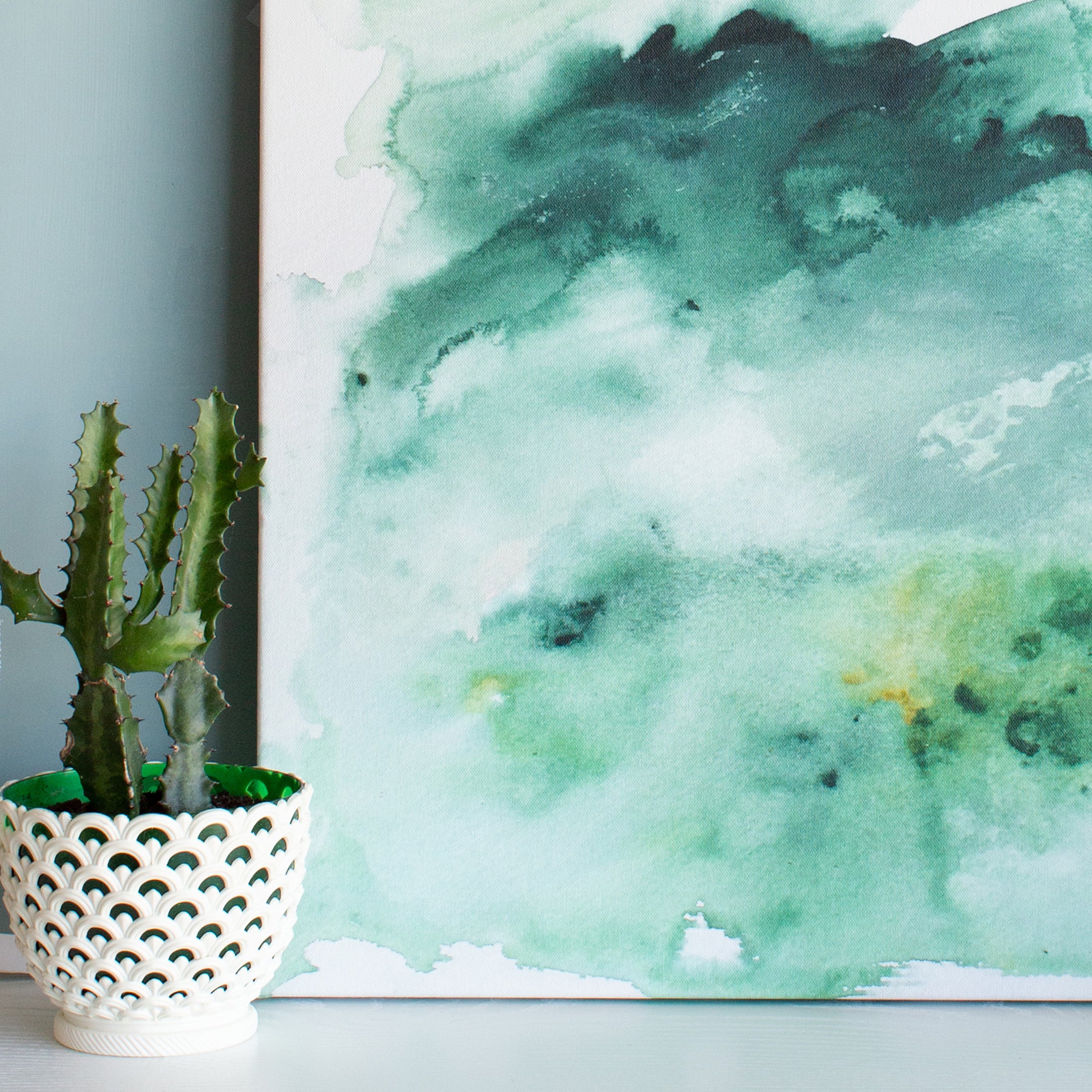 Pine on Snow Canvas Wall Art