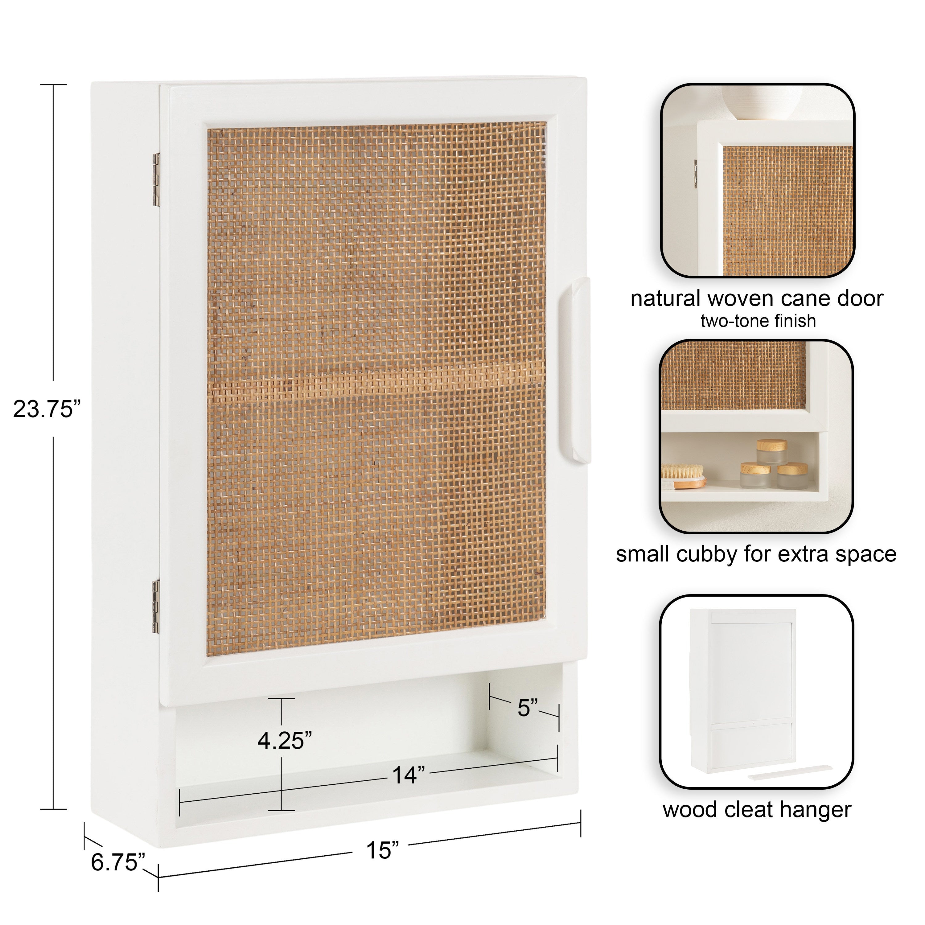 Ori Rattan Wall Cabinet with Cubby