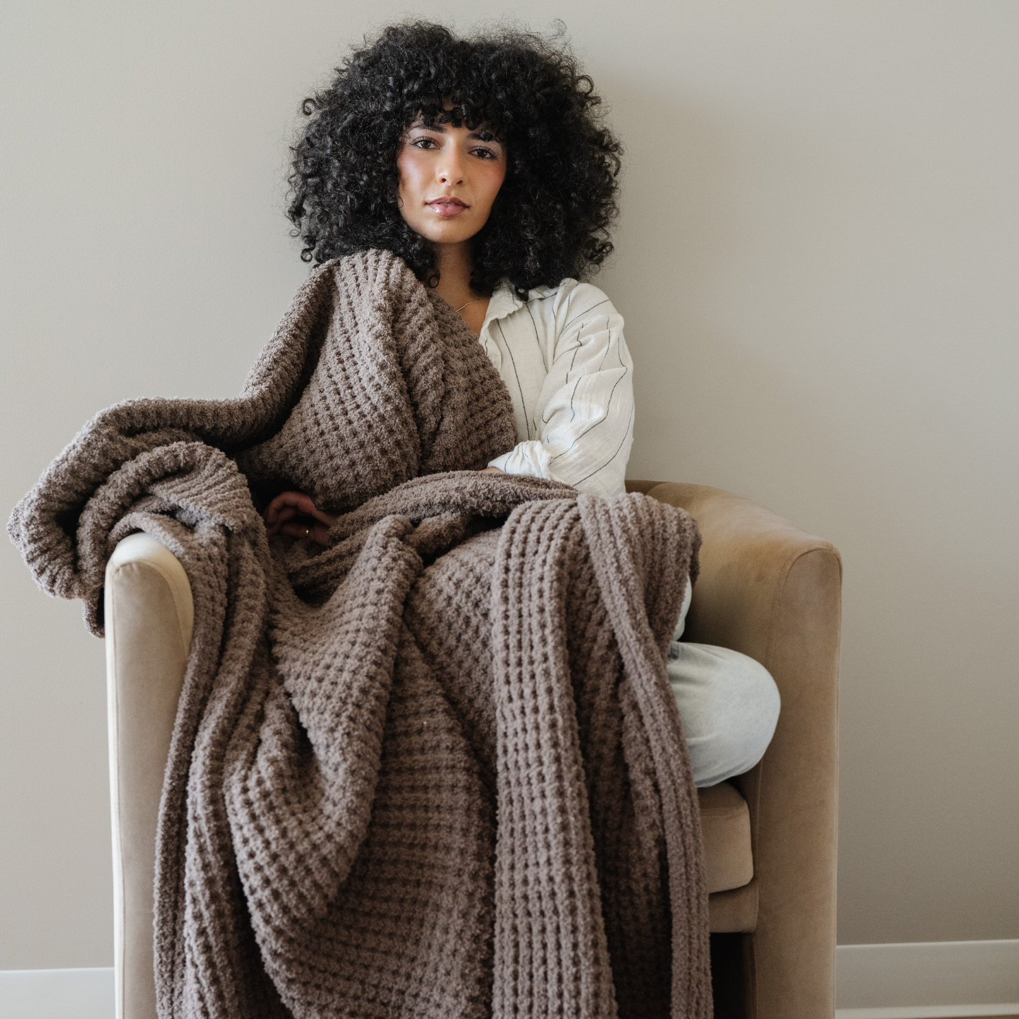 WAFFLE KNIT XL THROW BLANKET