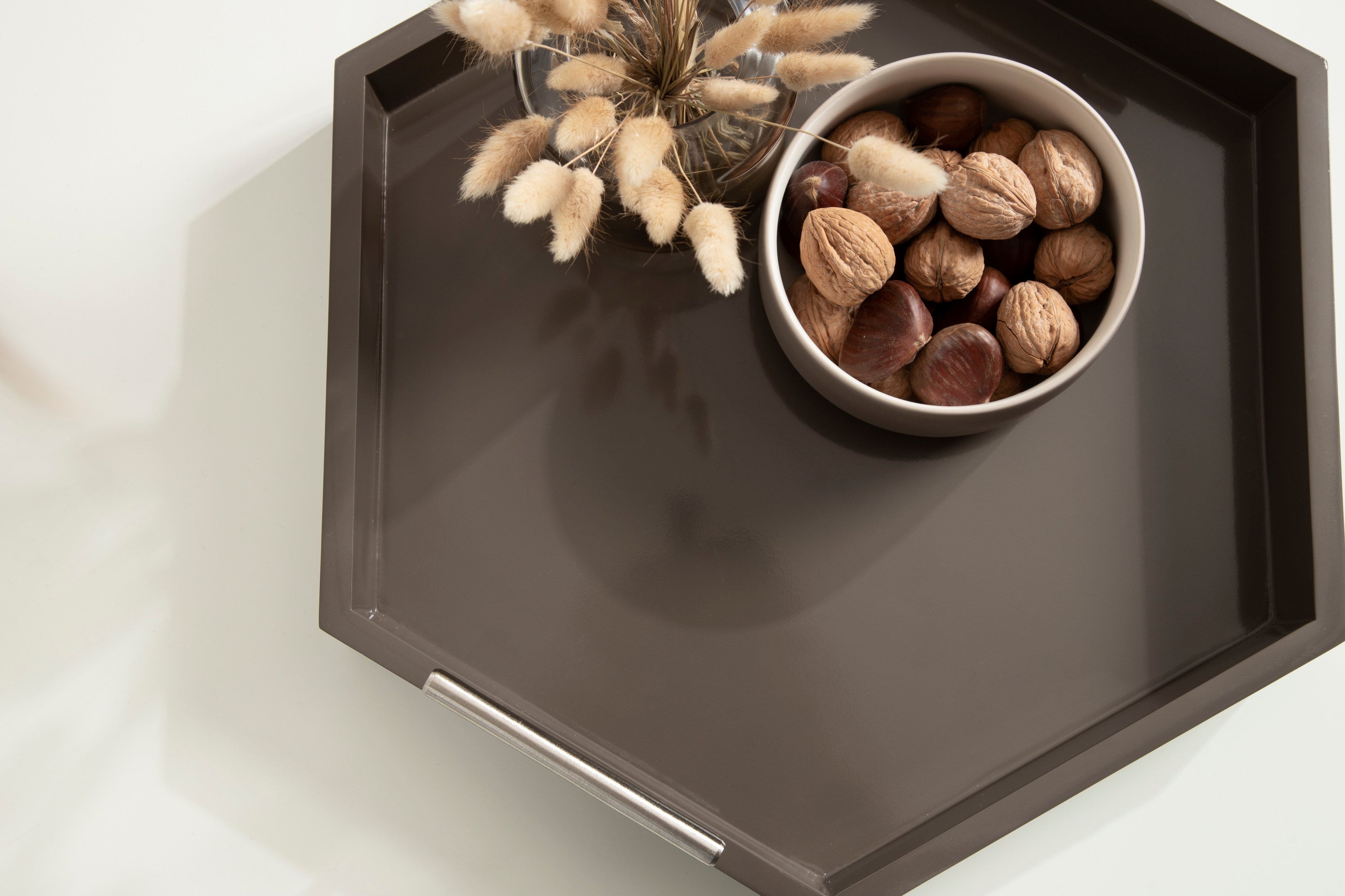 Lipton Hexagon Decorative Tray with Metal Handles