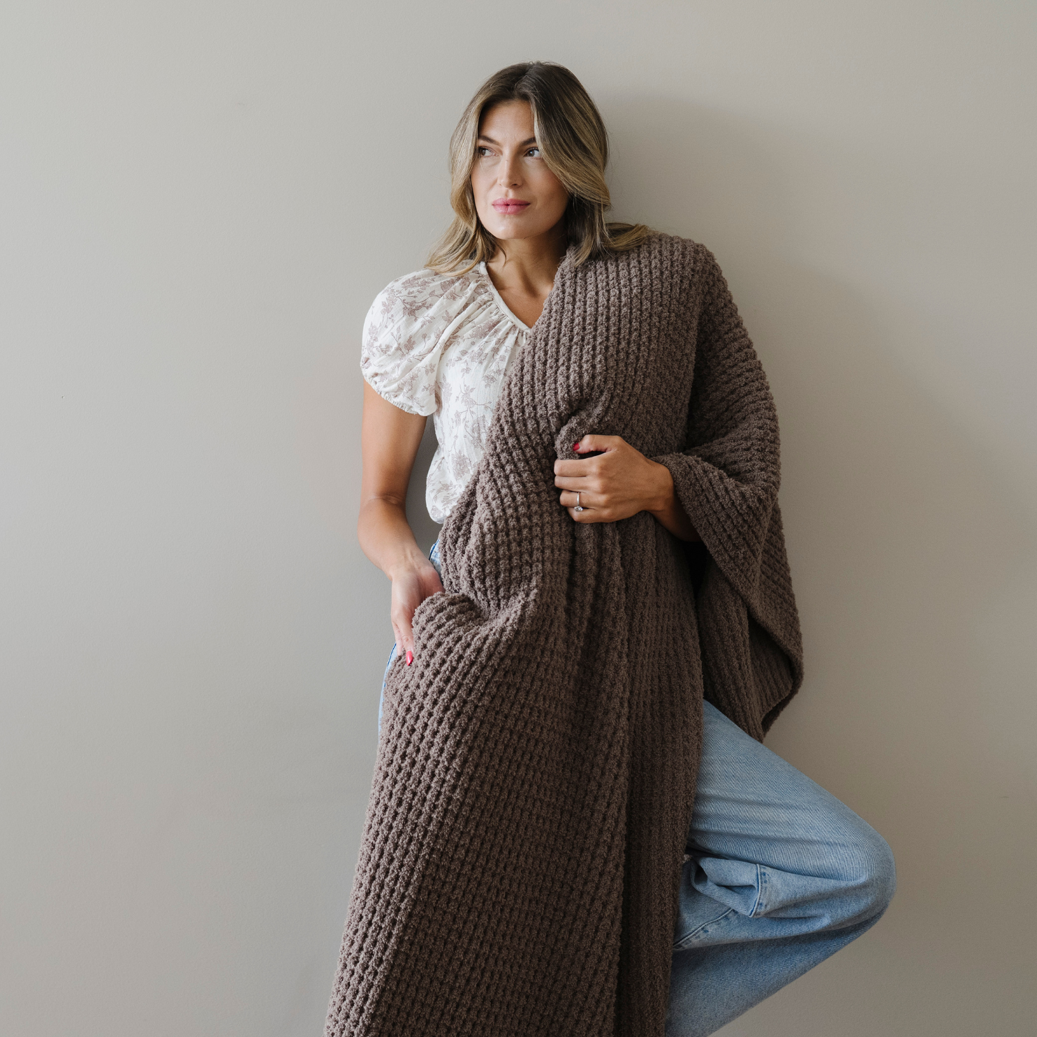 WAFFLE KNIT XL THROW BLANKET