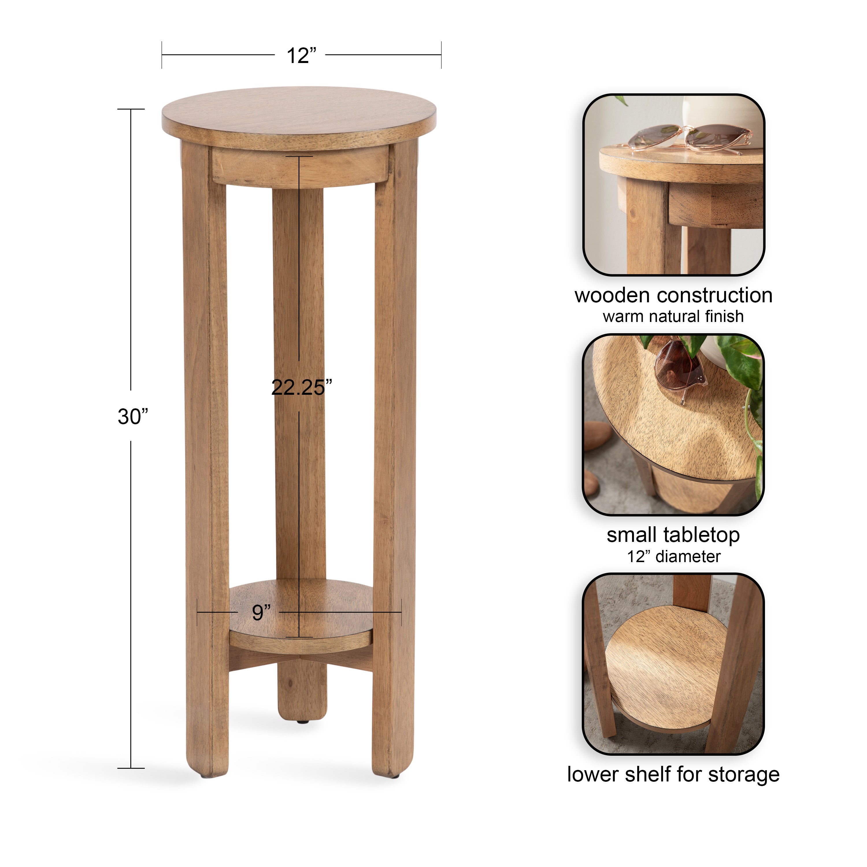 Foxford Round Wood Side Table