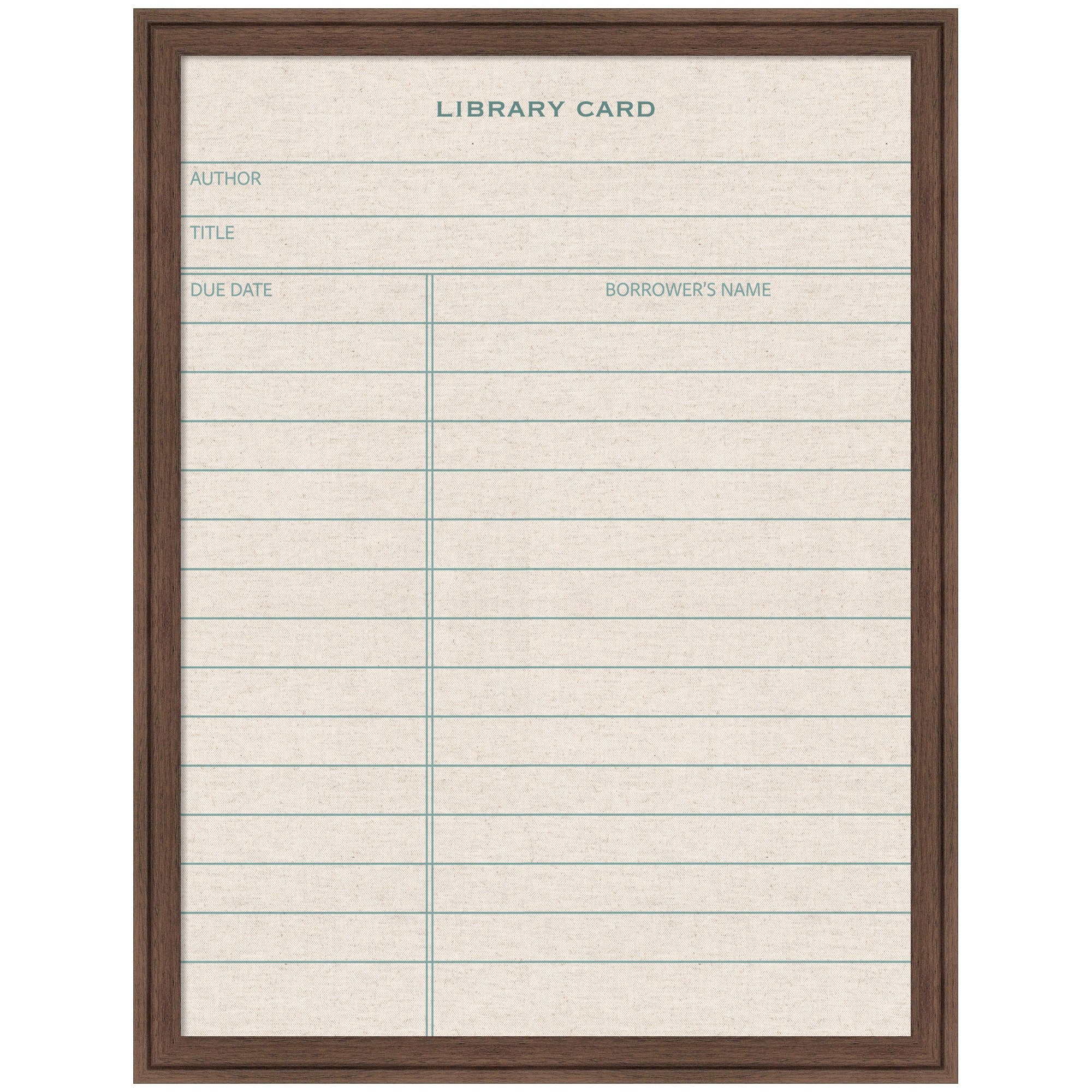 Framed Fabric Pinboard Linen Library Card Wall Organization