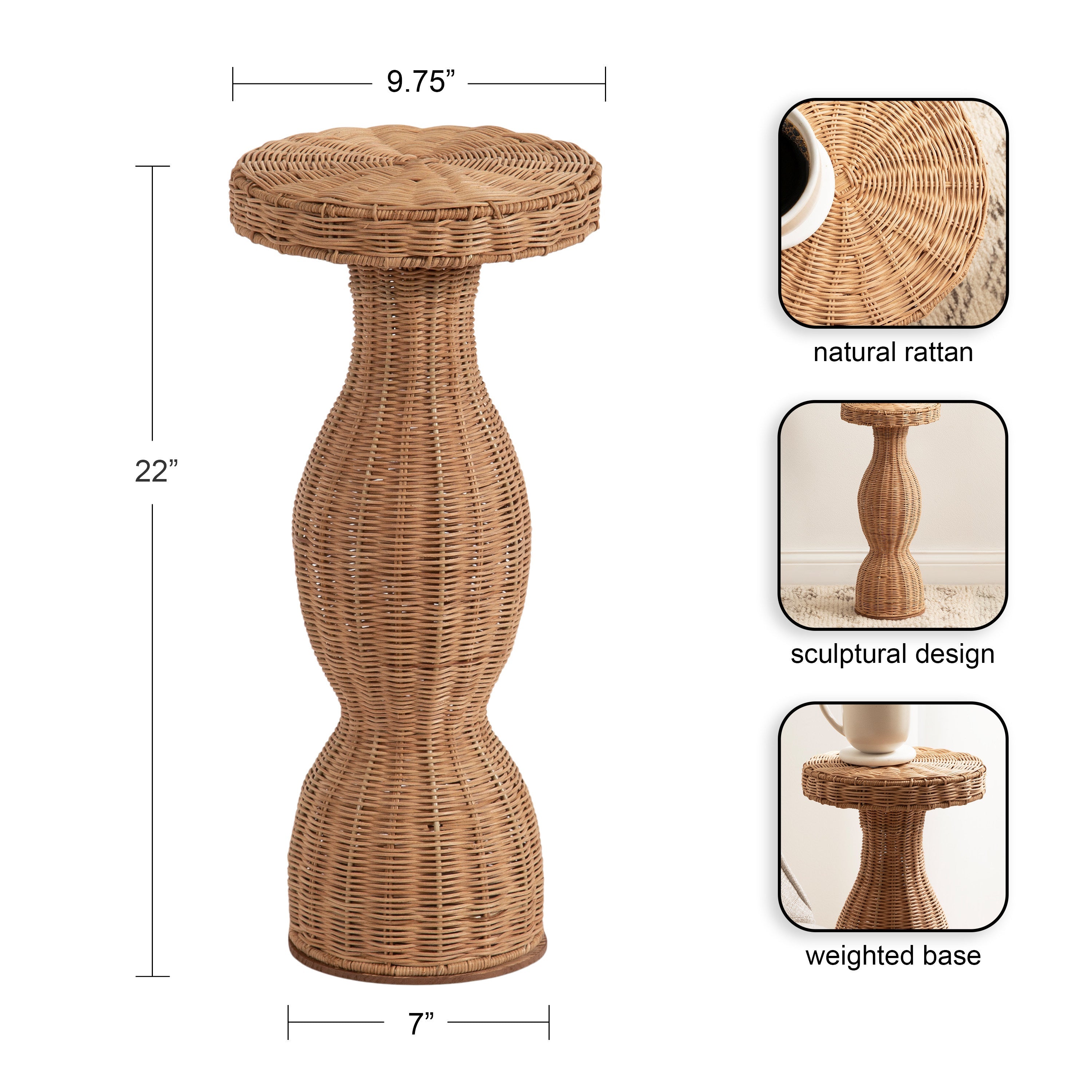 Sula Rattan Drink Table