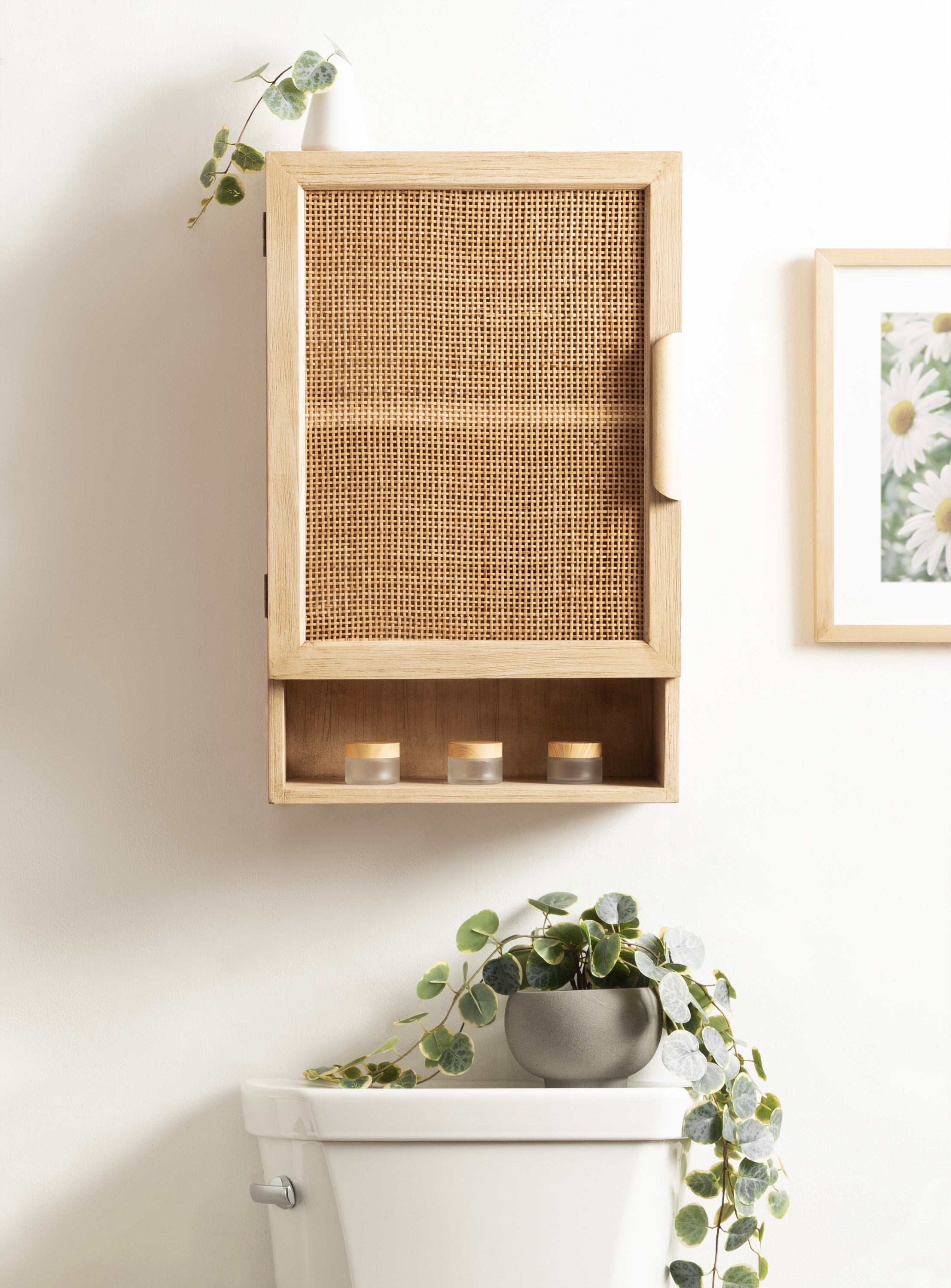 Ori Rattan Wall Cabinet with Cubby