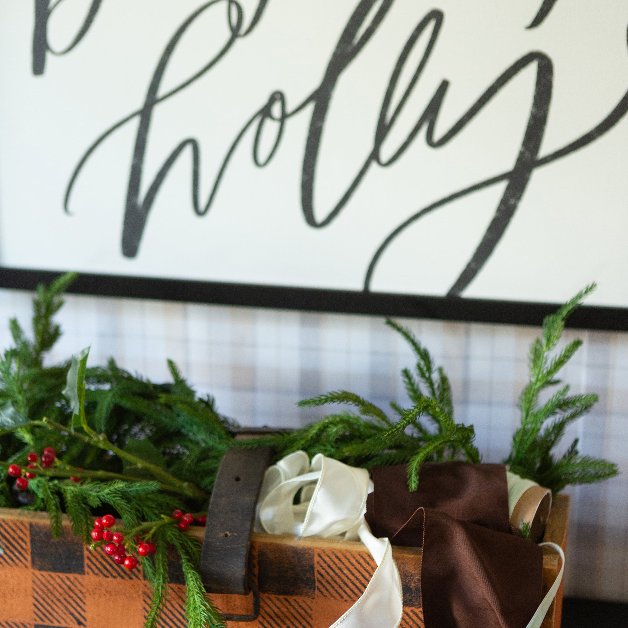 Deck the Halls Alabaster Canvas Wall Art