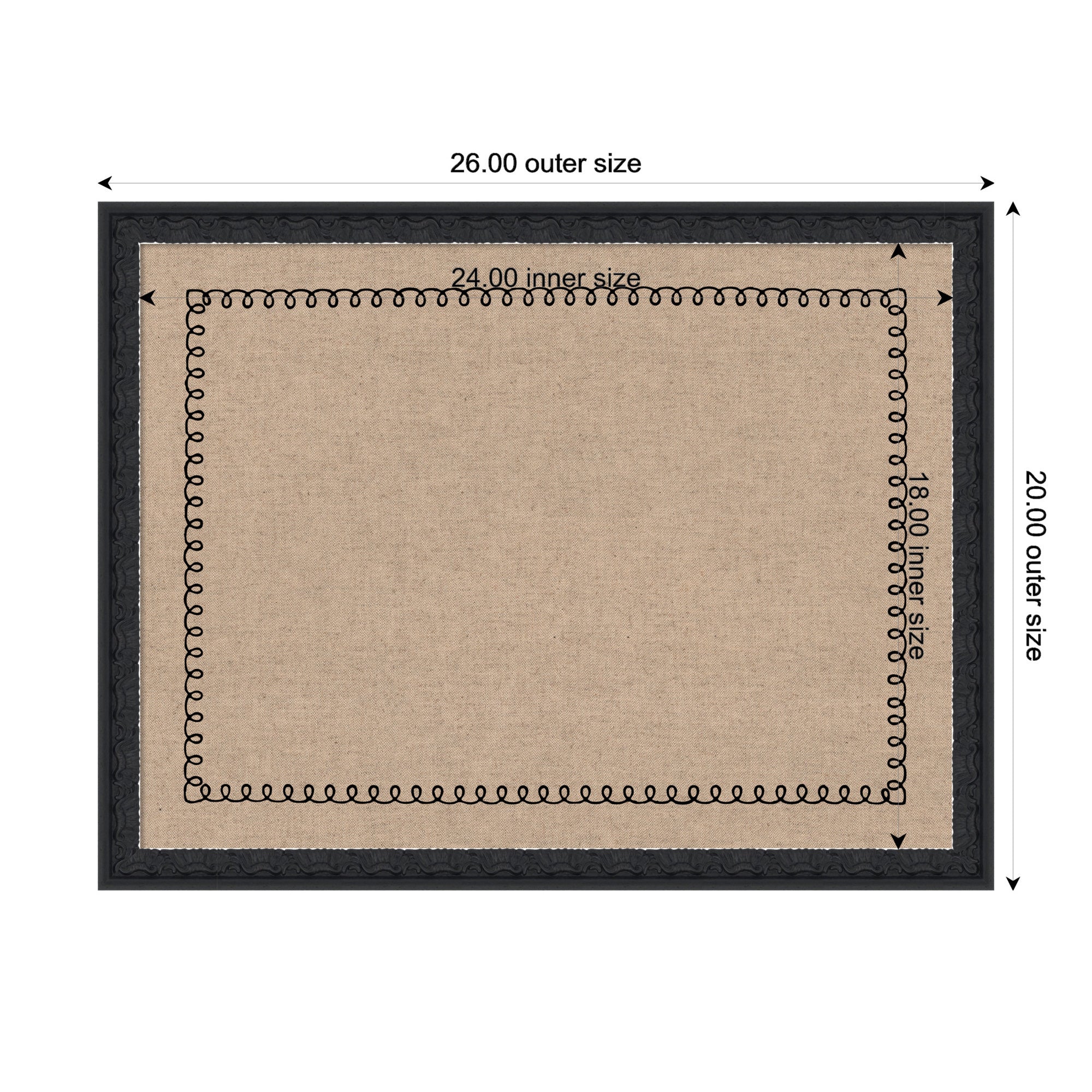 Pinboard Black Scallop Print