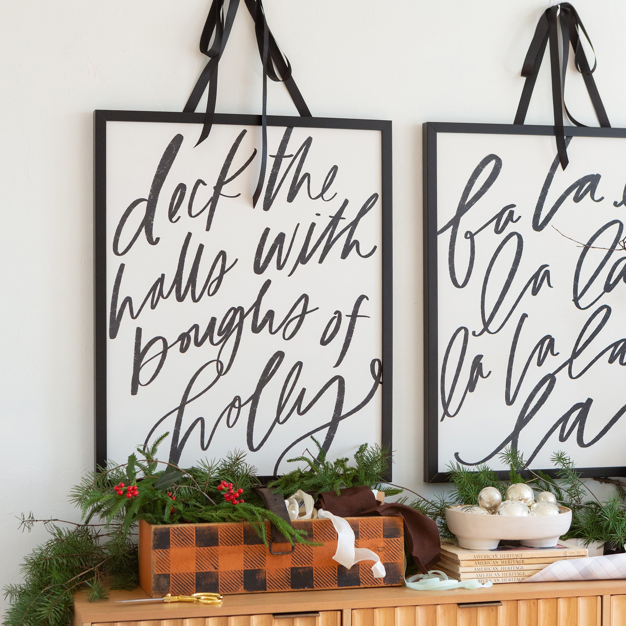Deck the Halls Alabaster Canvas Wall Art