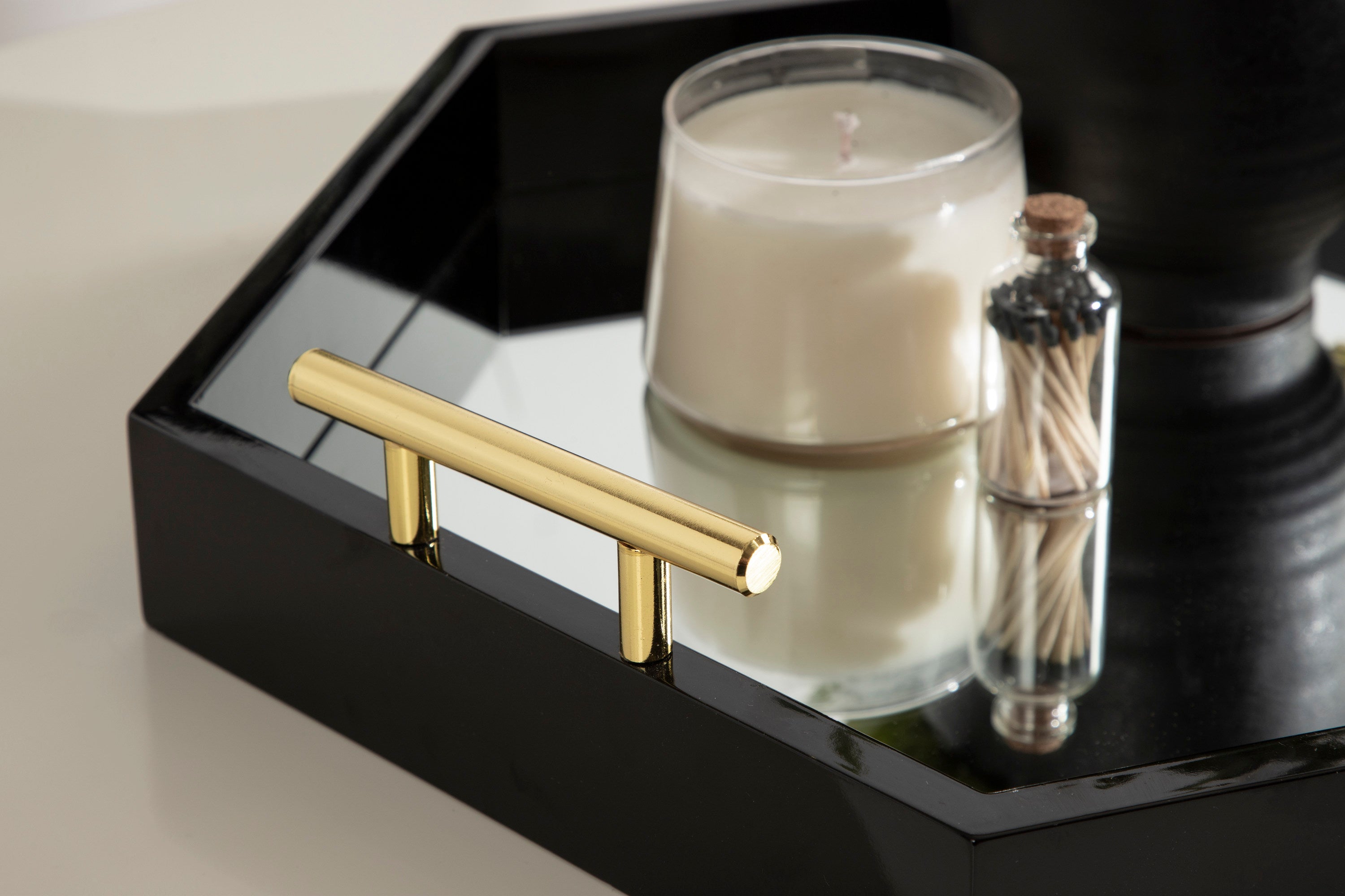 Lipton Hexagon Decorative Tray with Metal Handles