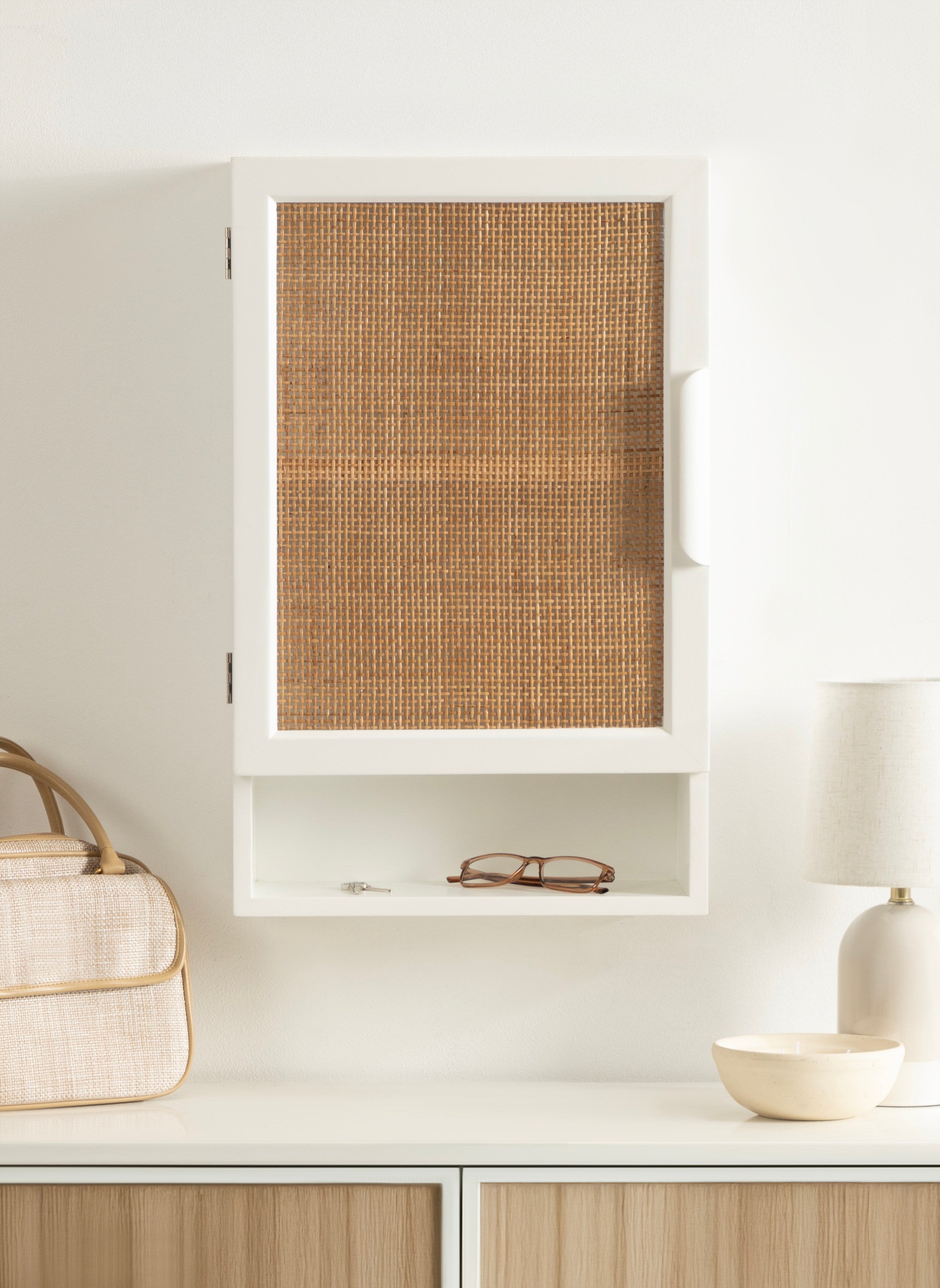 Ori Rattan Wall Cabinet with Cubby