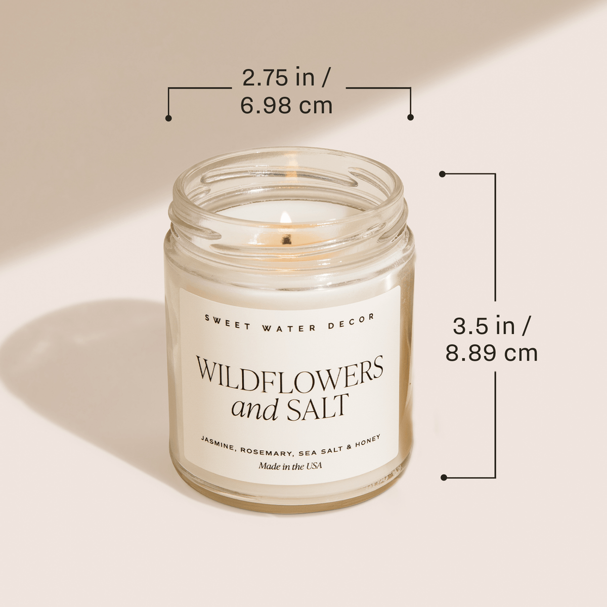 Salt and Sea Soy Patterned Candle - Clear Jar - 9 oz