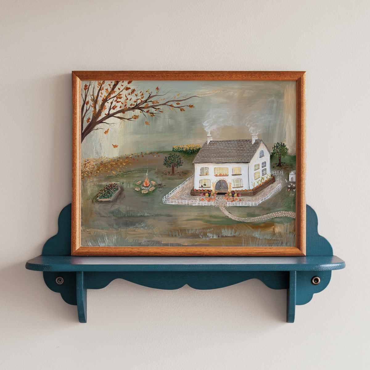 Autumn Cottage Canvas Wall Art
