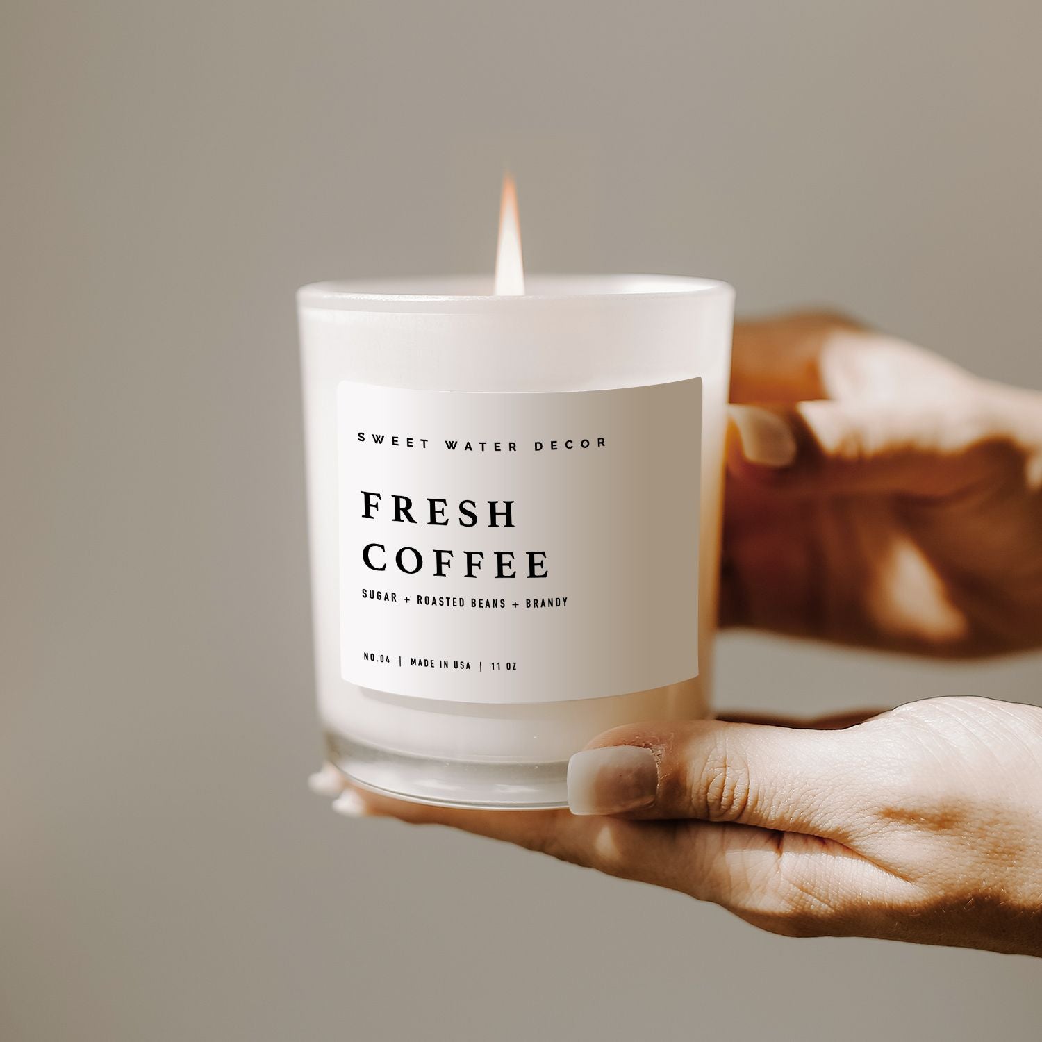 Fresh Coffee Soy Candle (11oz White Jar)
