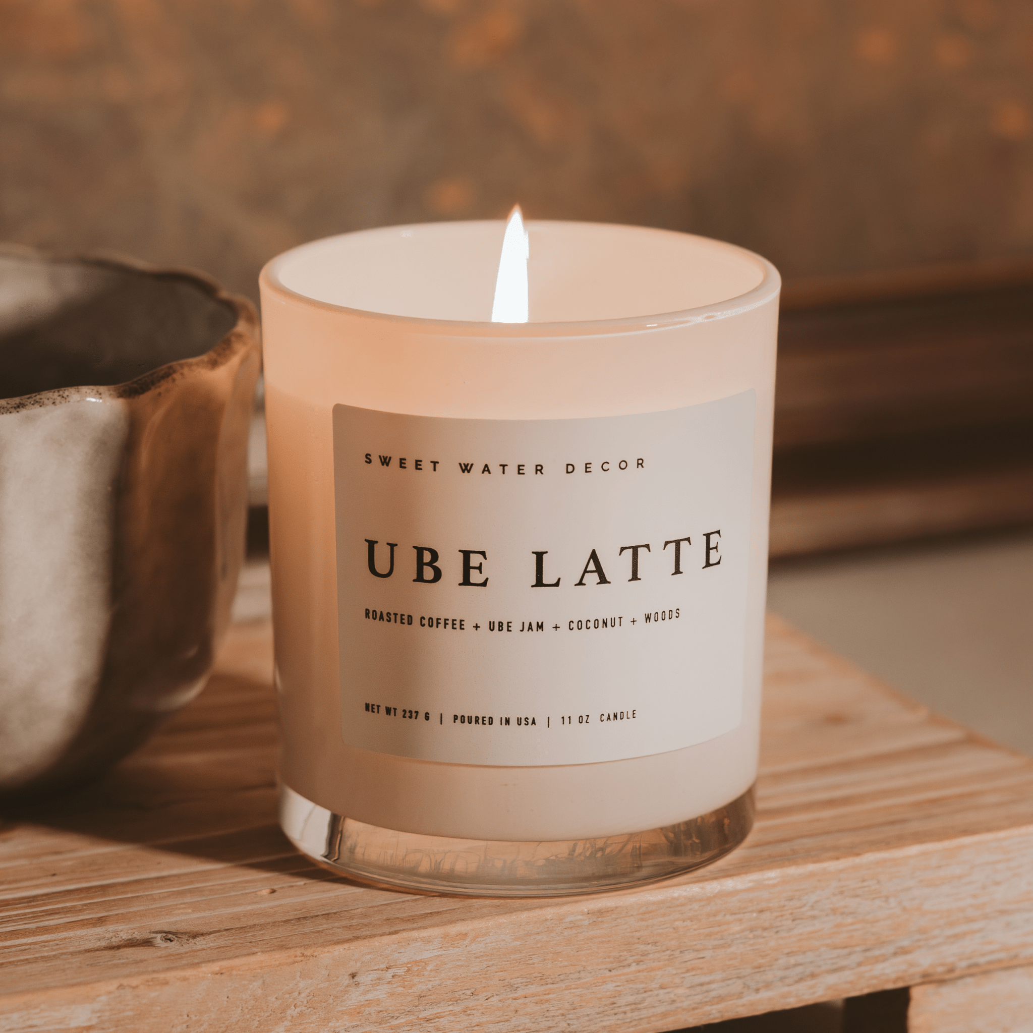Ube Latte Soy Candle (11oz White Jar)
