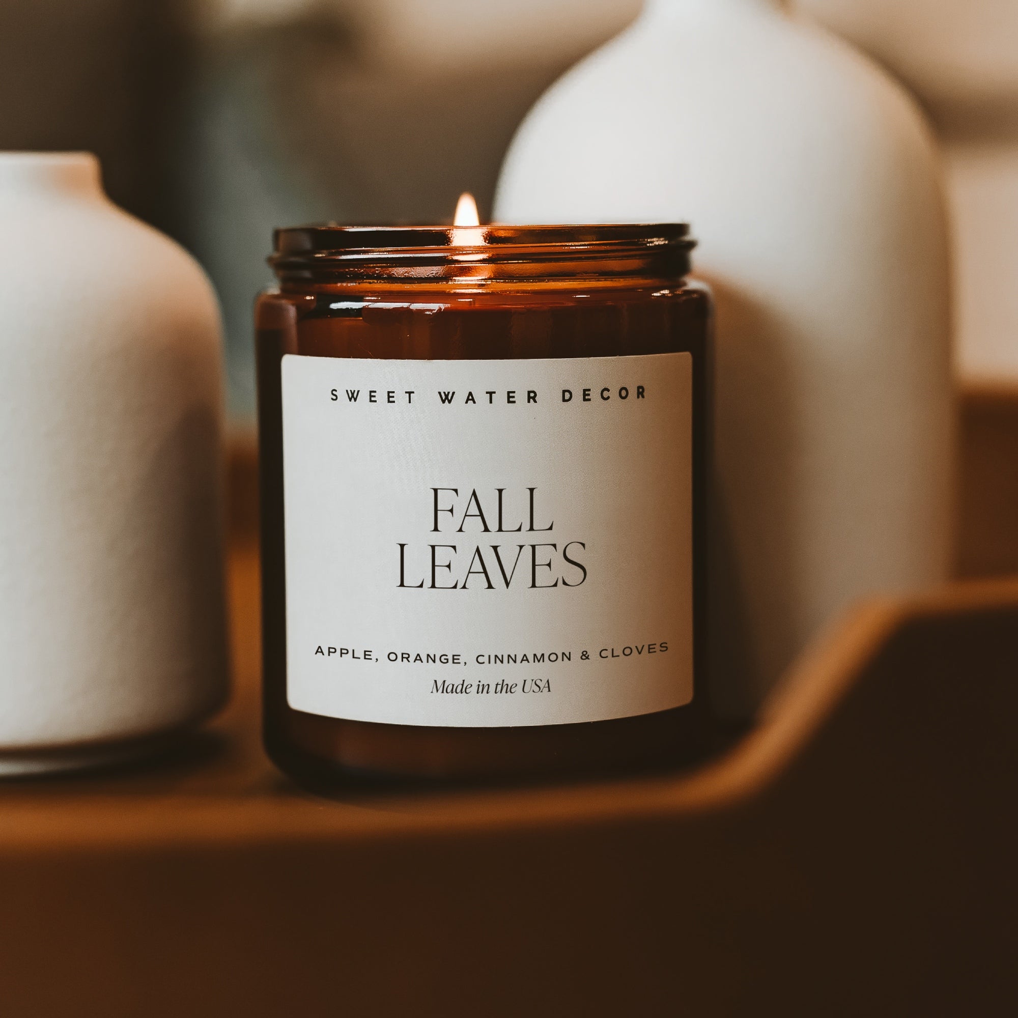 Fall Leaves Soy Candle (9oz Amber Jar)