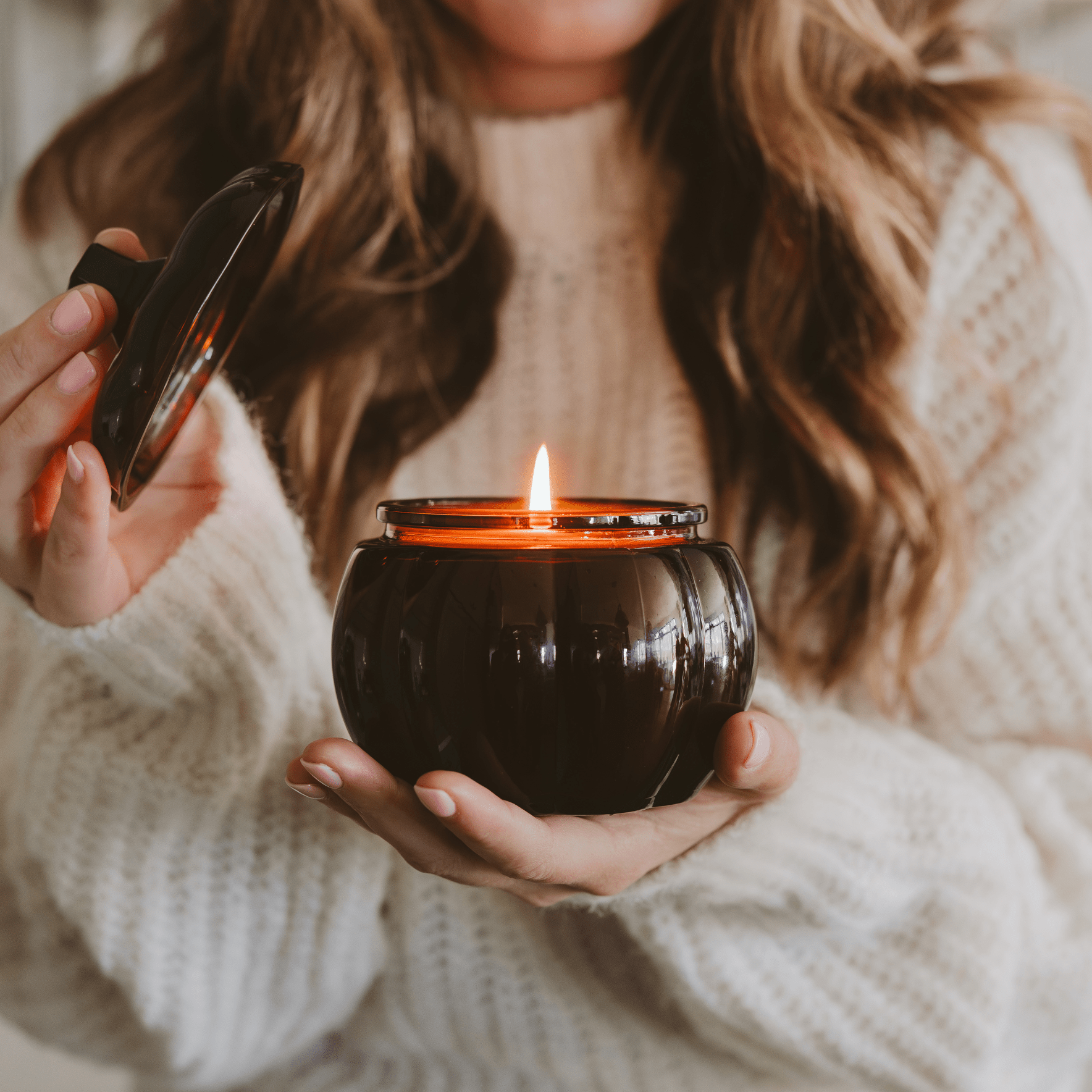 Hello Fall Soy Candle (20oz Amber Glass Pumpkin Jar)