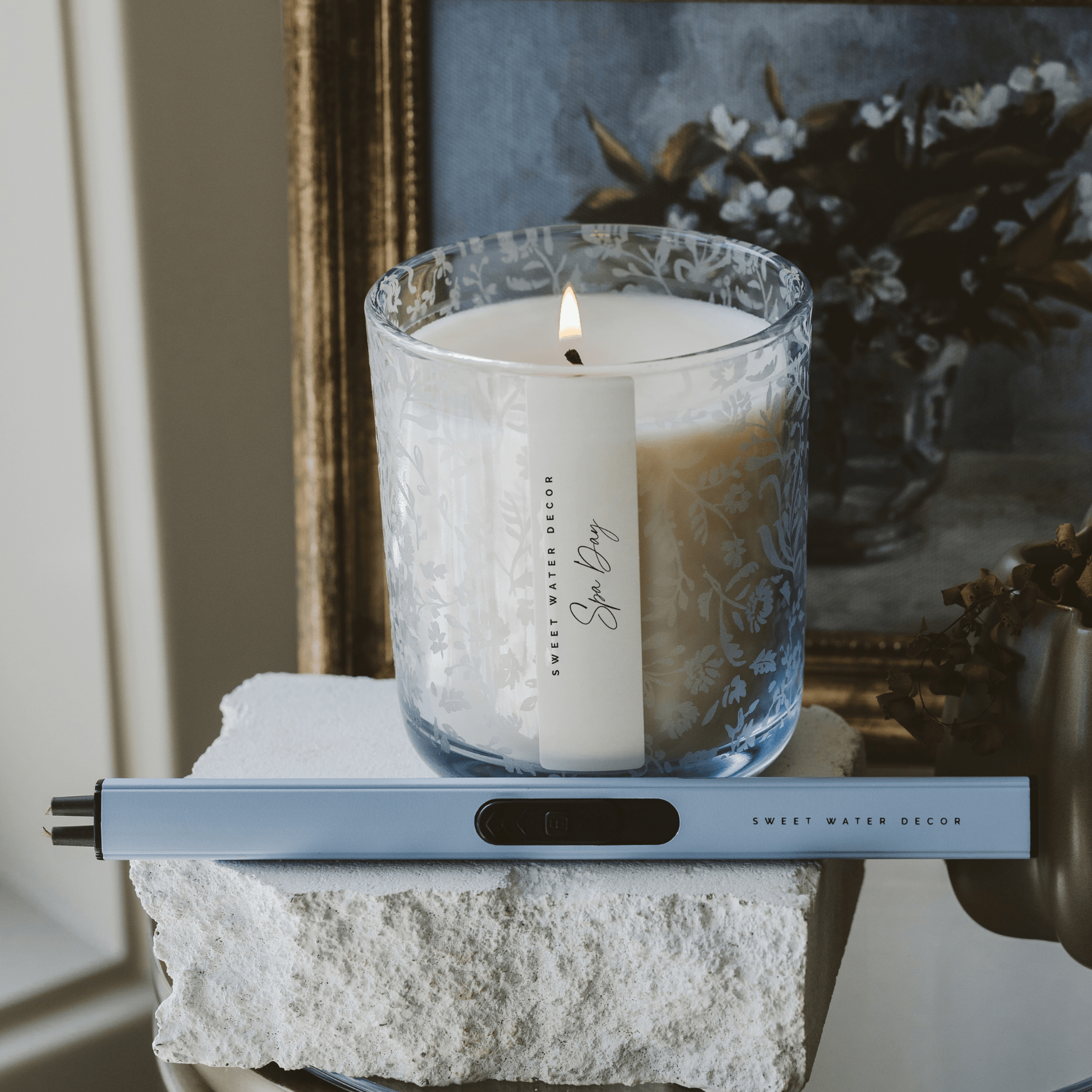Spa Day Soy Candle (12 oz Blue Tinted Glass Jar)
