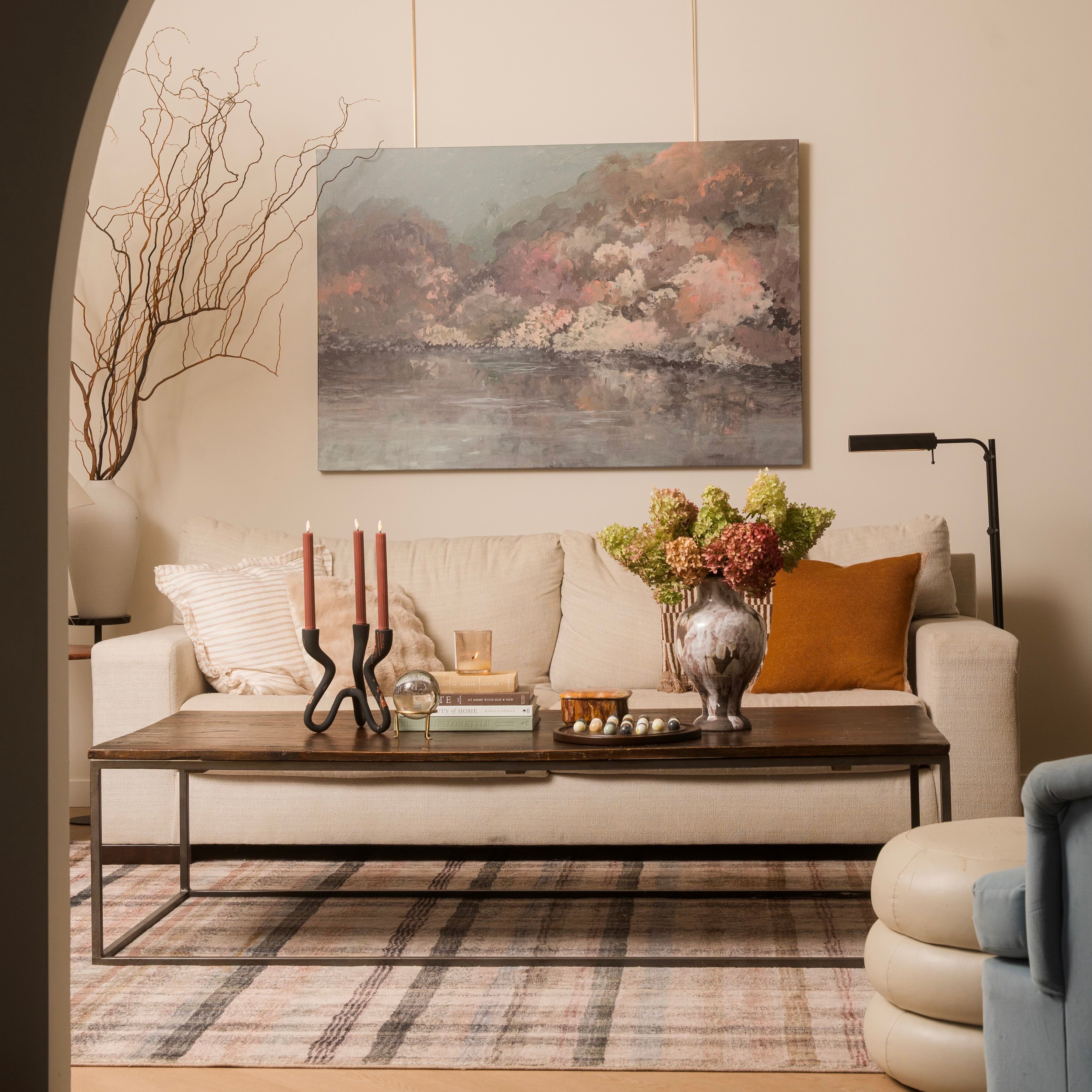 Autumn Shoreline Canvas Wall Art . Rectangle