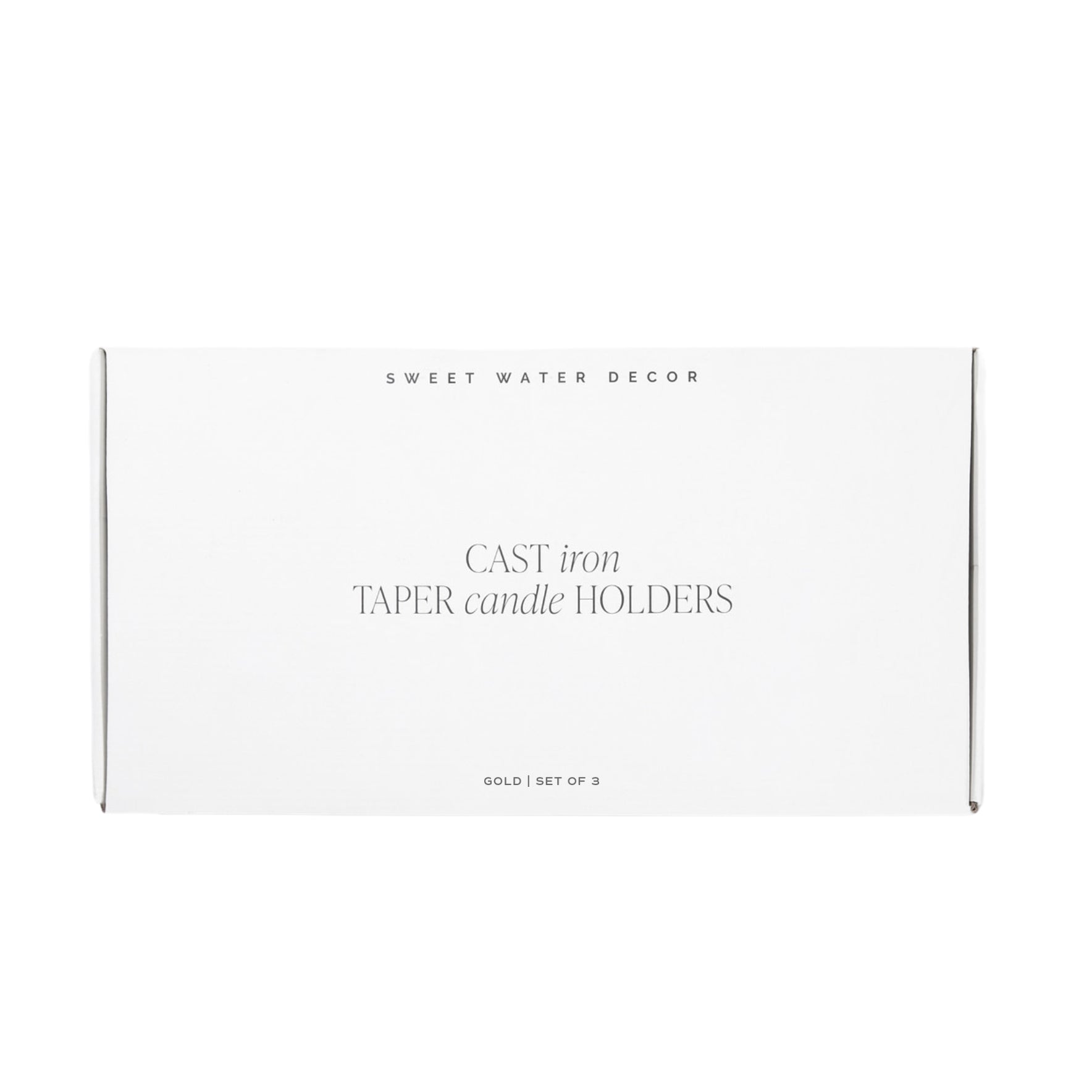 Gold Cast Iron Taper Candle Holders