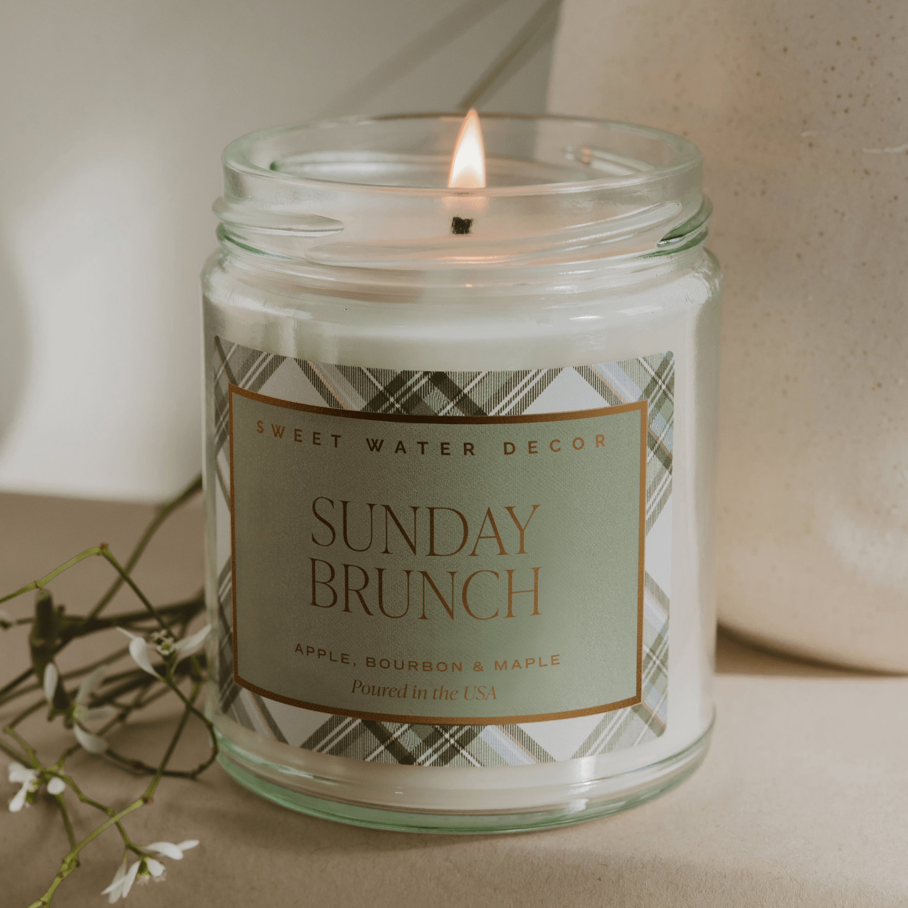 Sunday Brunch Soy Candle (9oz Clear Patterned Jar)