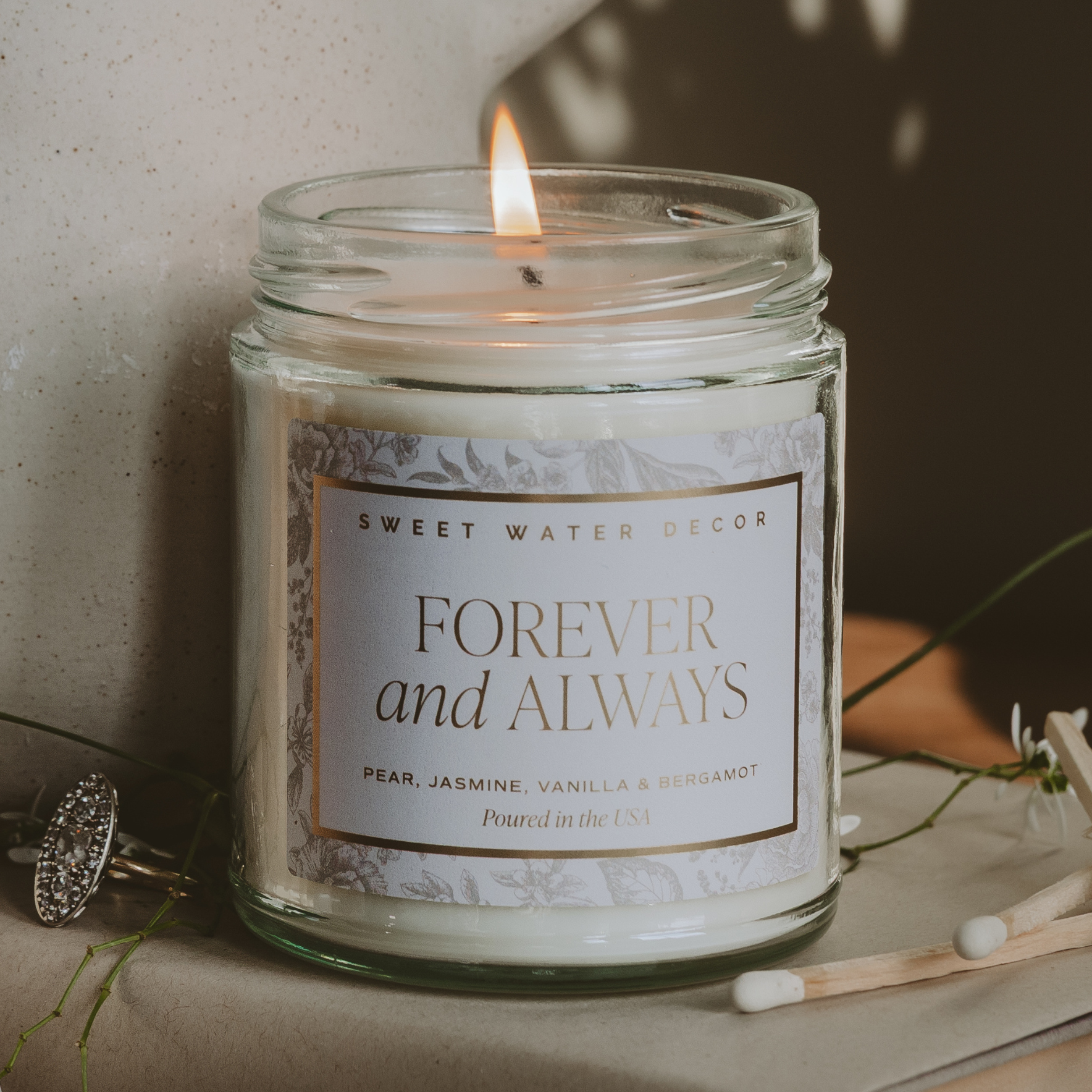Forever and Always Soy Candle (9 oz Clear Jar)
