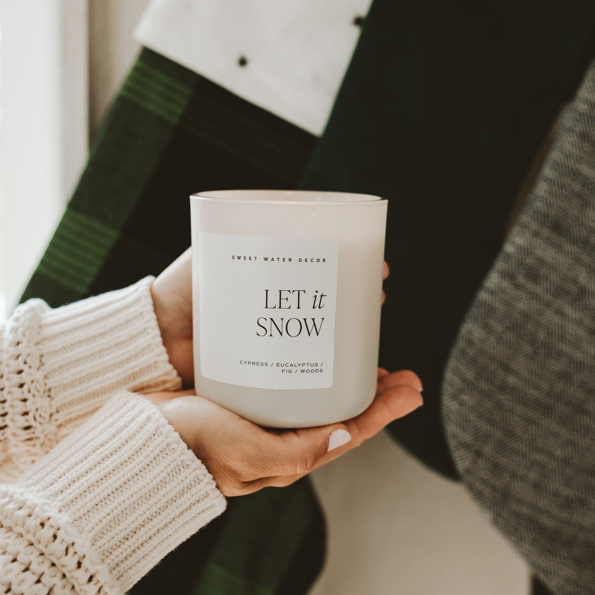 Let It Snow Soy Candle (15oz Tan Matte Jar)