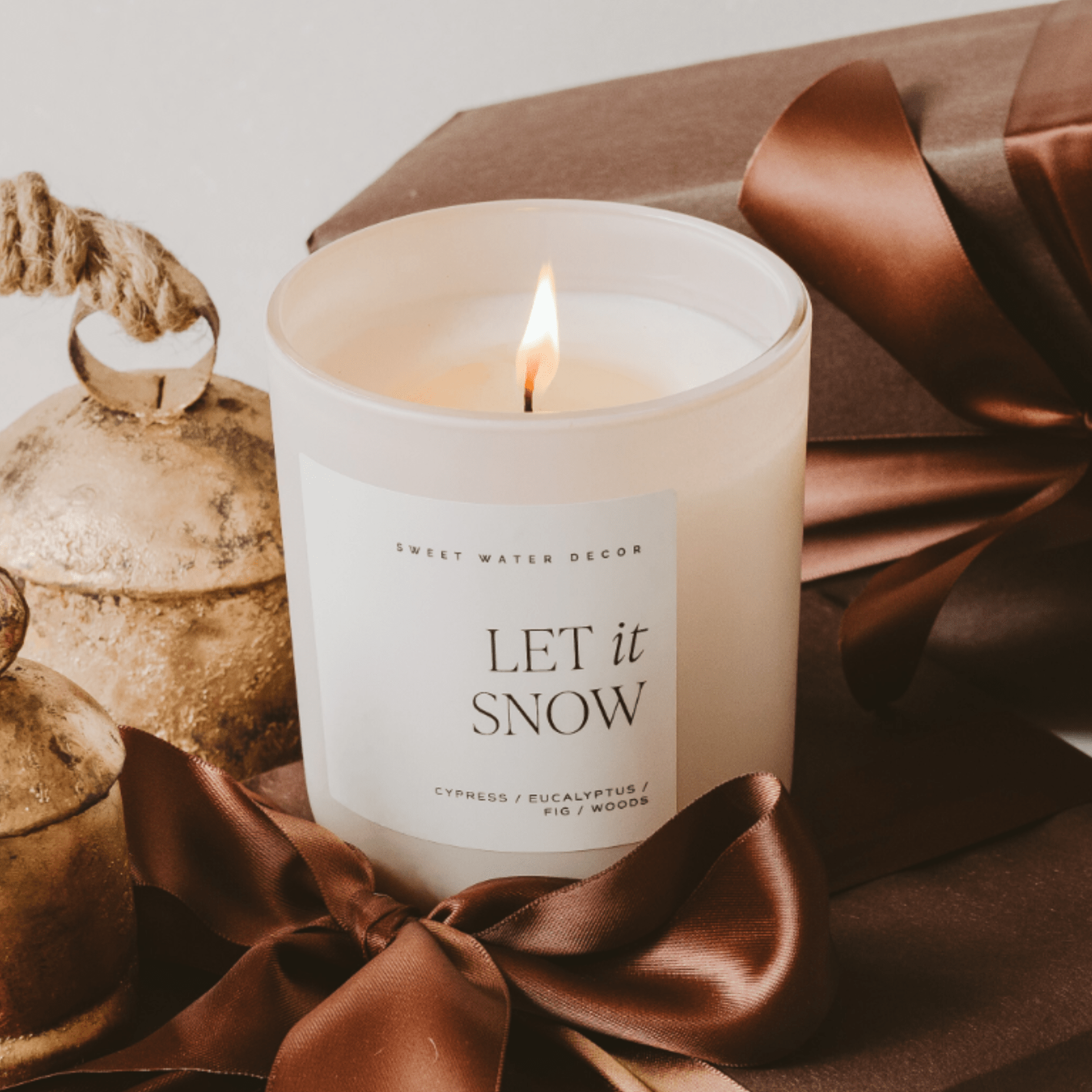 Let It Snow Soy Candle (15oz Tan Matte Jar)