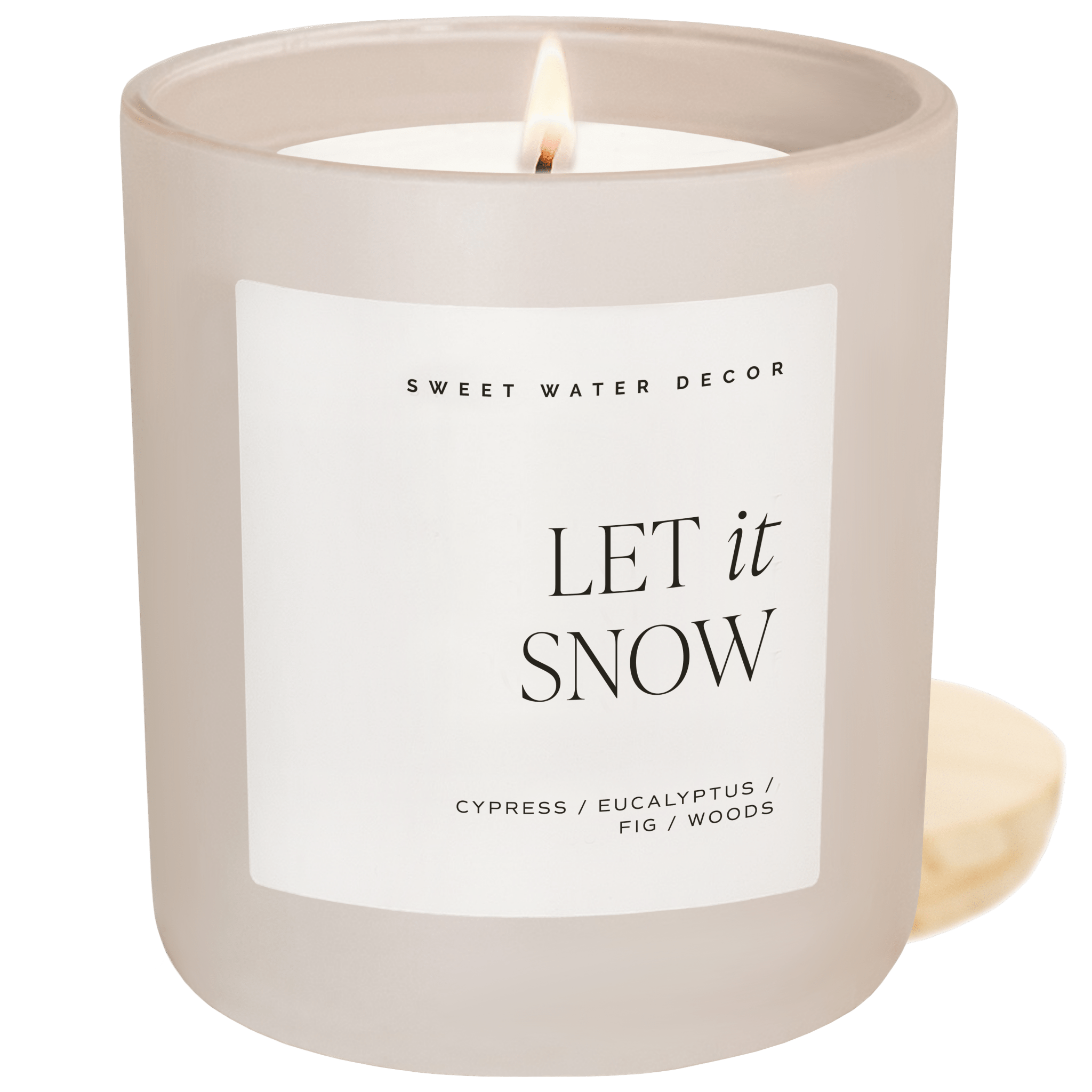 Let It Snow Soy Candle (15oz Tan Matte Jar)