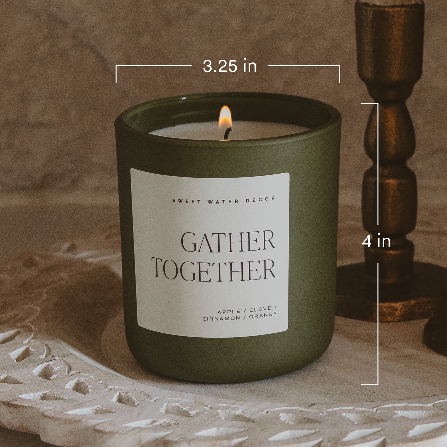 Gather Together Soy Candle (15oz Olive Matte Jar)