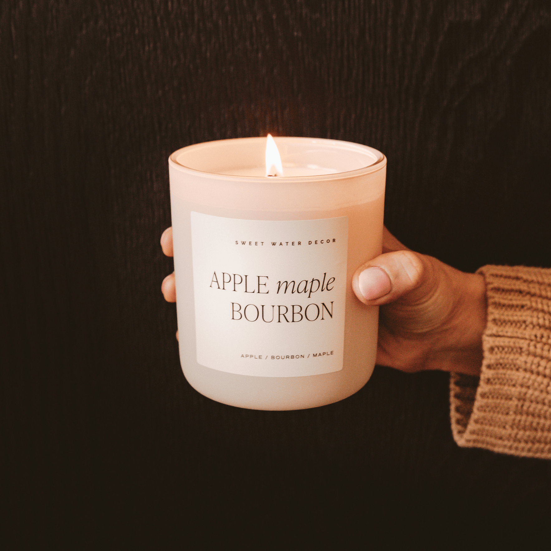 Apple Maple Bourbon Soy Candle (15oz Tan Matte Jar Sunday Brunch scent)