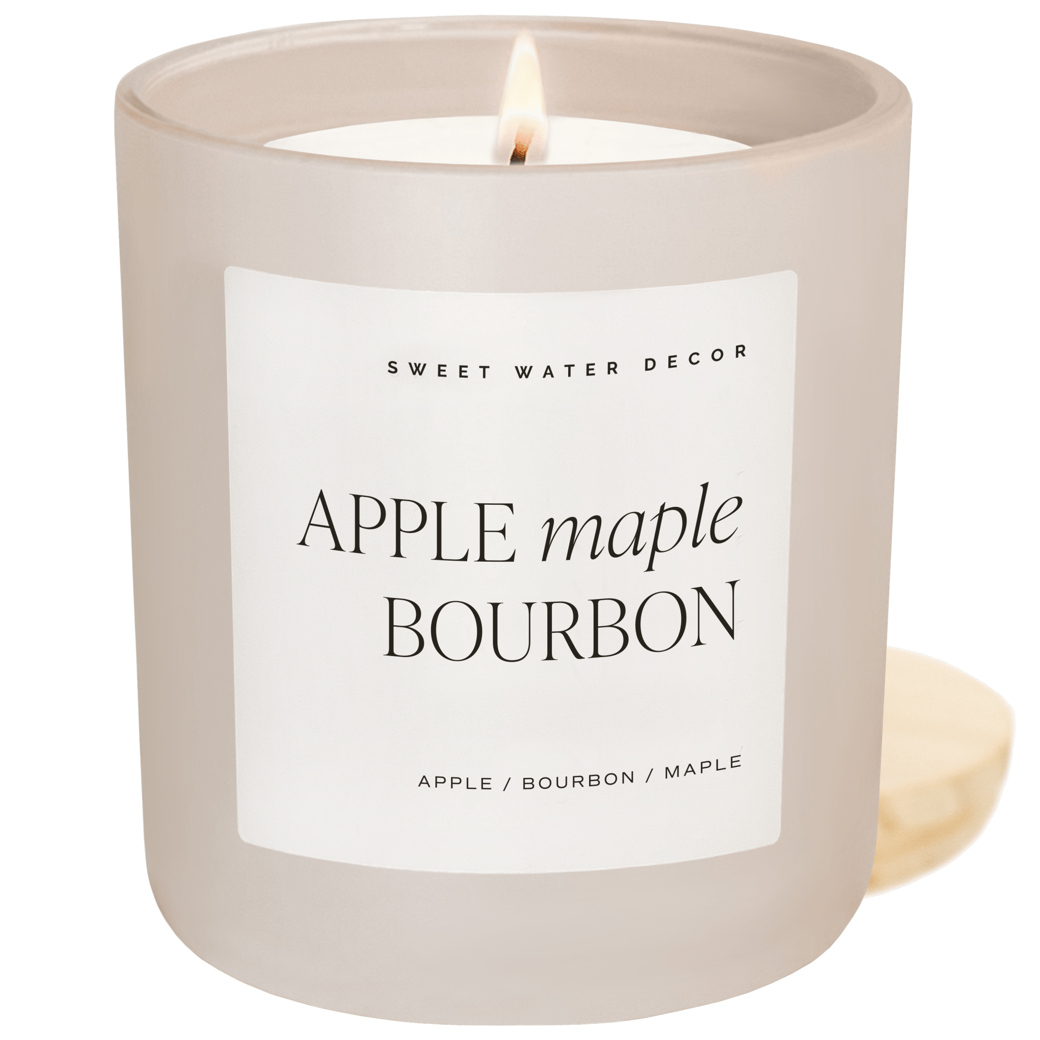 Apple Maple Bourbon Soy Candle (15oz Tan Matte Jar)