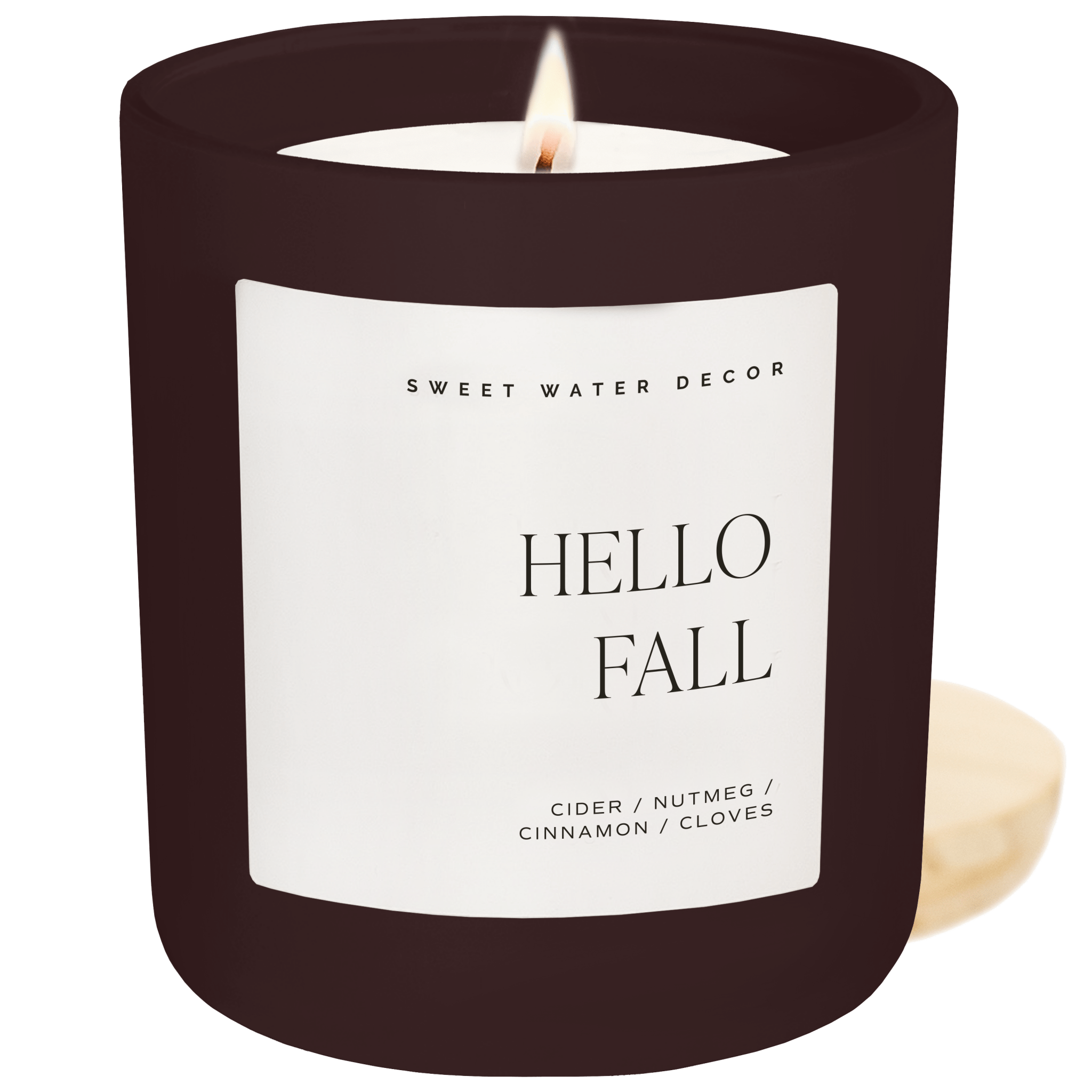 Hello Fall Soy Candle (15oz Brown Matte Jar)