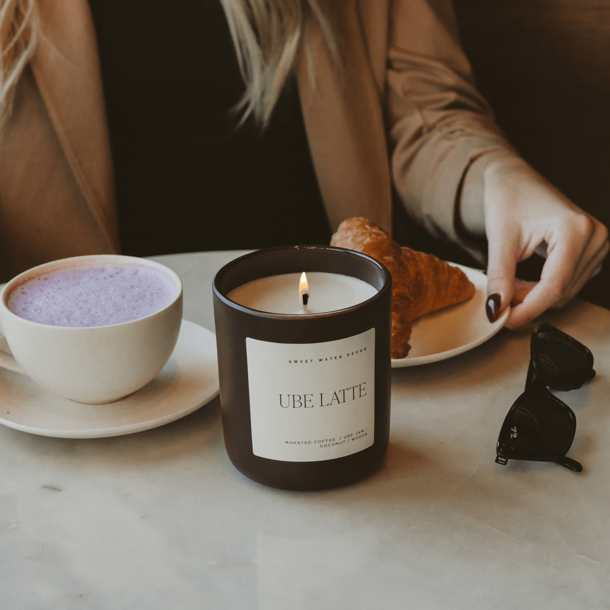 Ube Latte Soy Candle (15oz Brown Matte Jar)