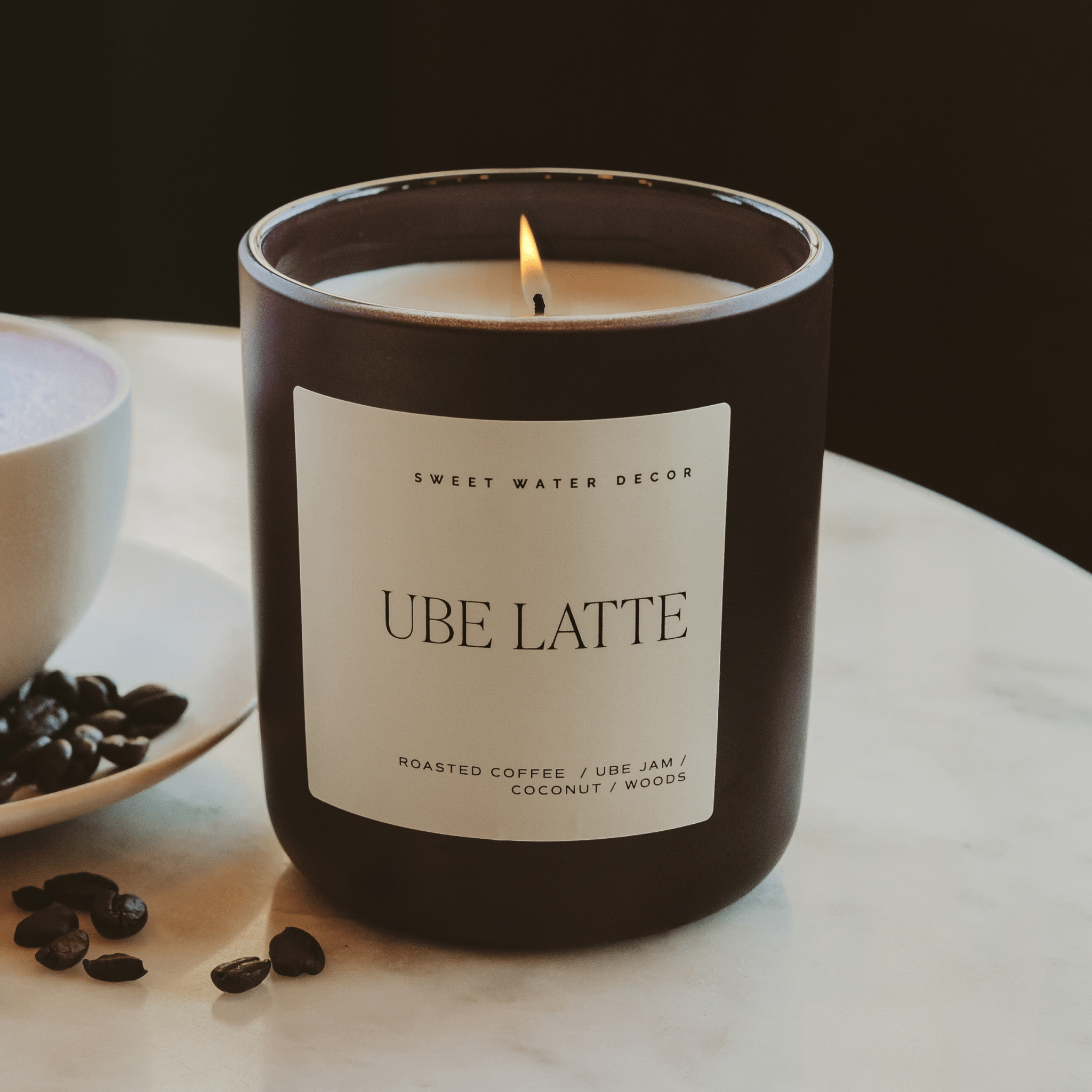 Ube Latte Soy Candle (15oz Brown Matte Jar)