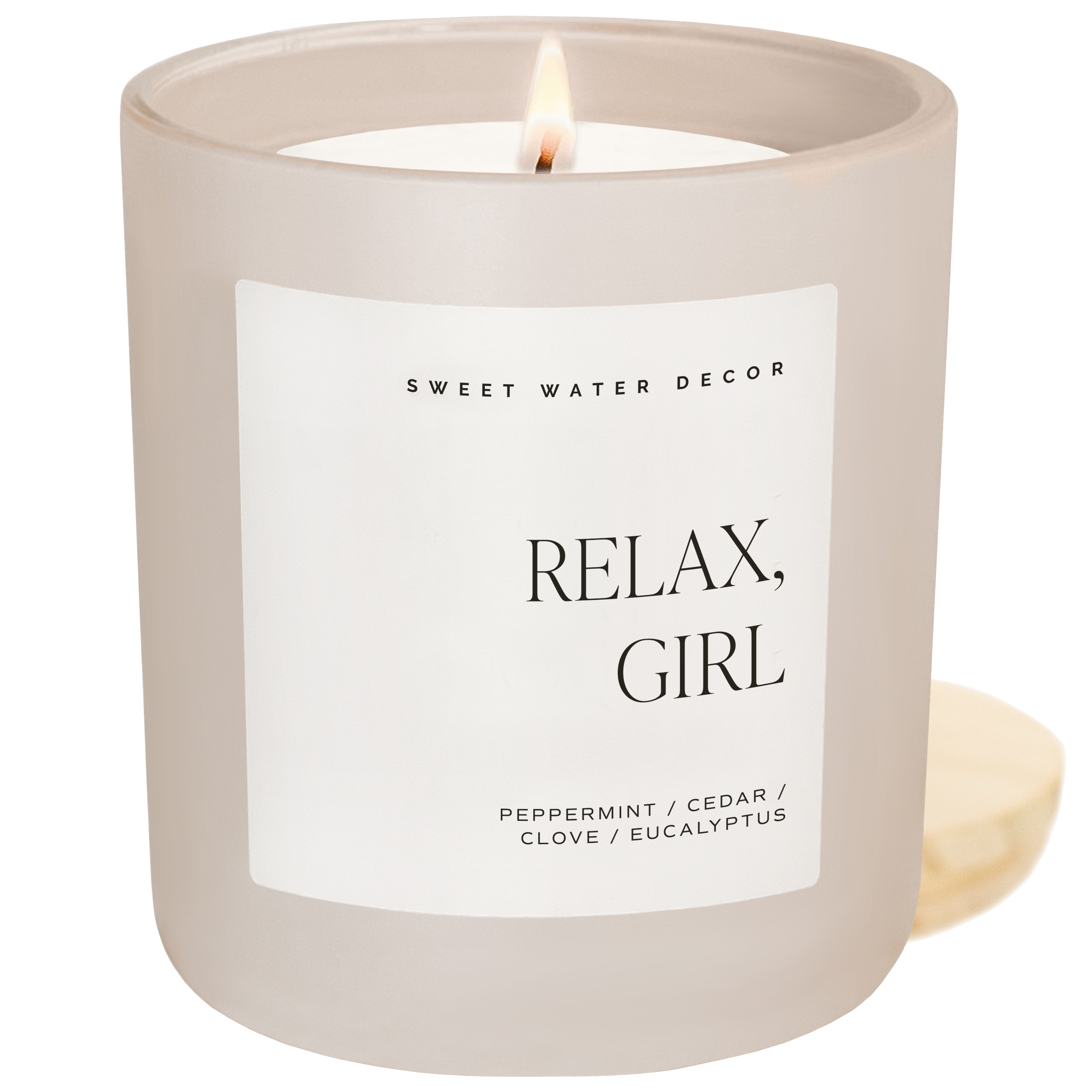 Relax Girl Soy Candle (Tan Matte Jar 15 oz - Relaxation)
