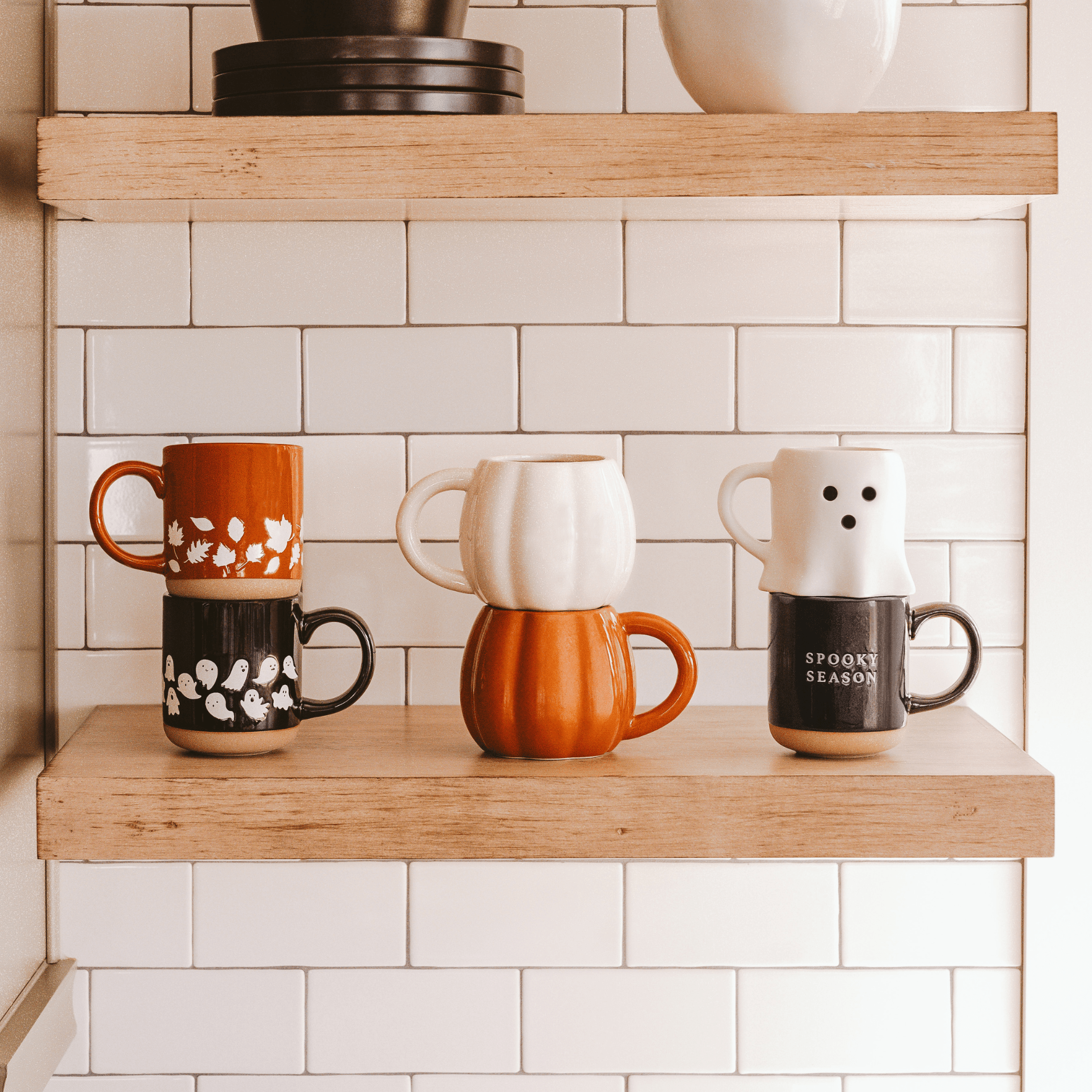 Spooky Season Black Stoneware Coffee Mug (14oz)