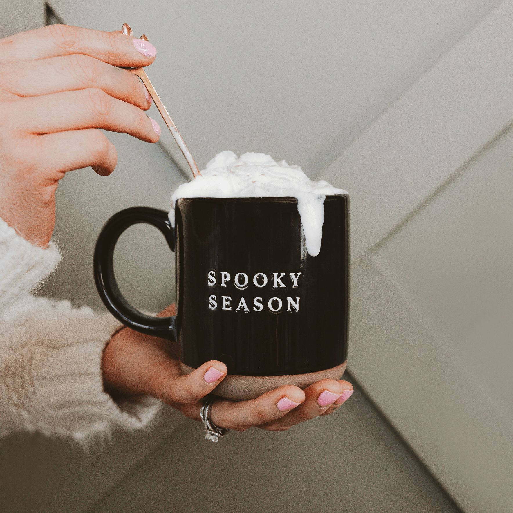 Spooky Season Black Stoneware Coffee Mug (14oz)