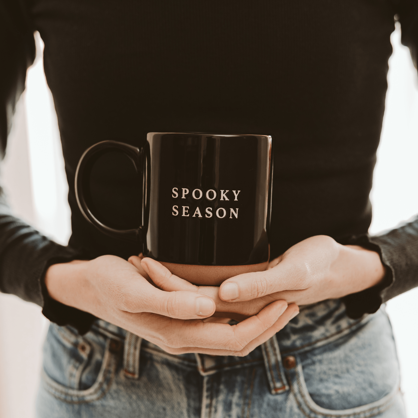 Spooky Season 14 oz Black Stoneware Coffee Mug