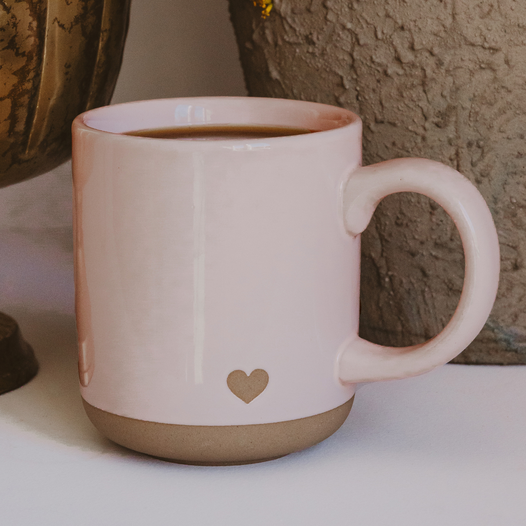 Pink Heart 14oz. Stoneware Coffee Mug