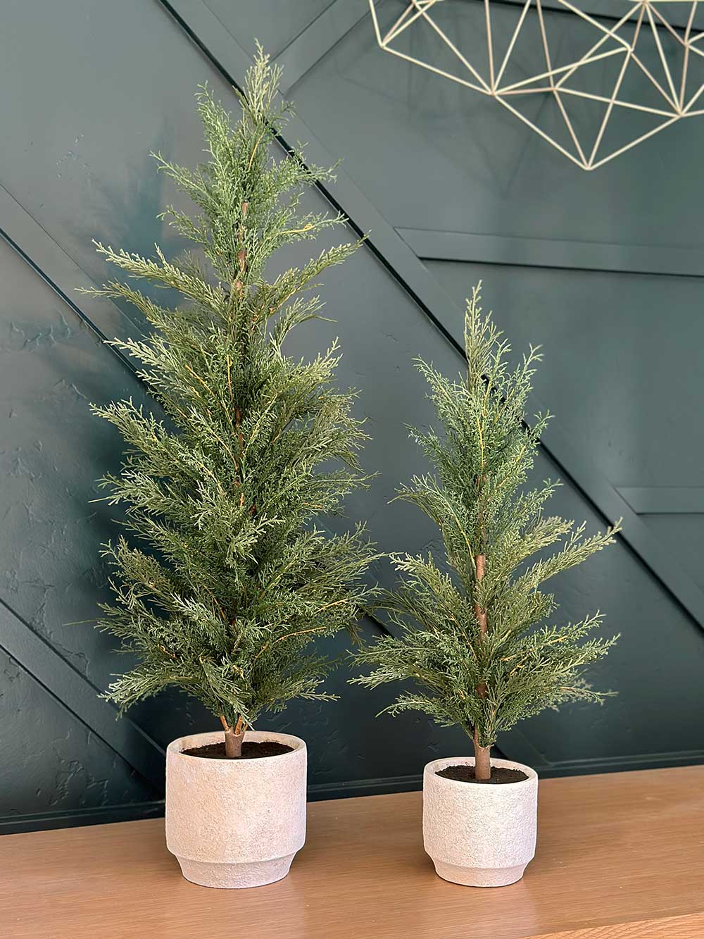 Artificial Evergreen Cedar Tree (Set of 2, 24" / 2’)